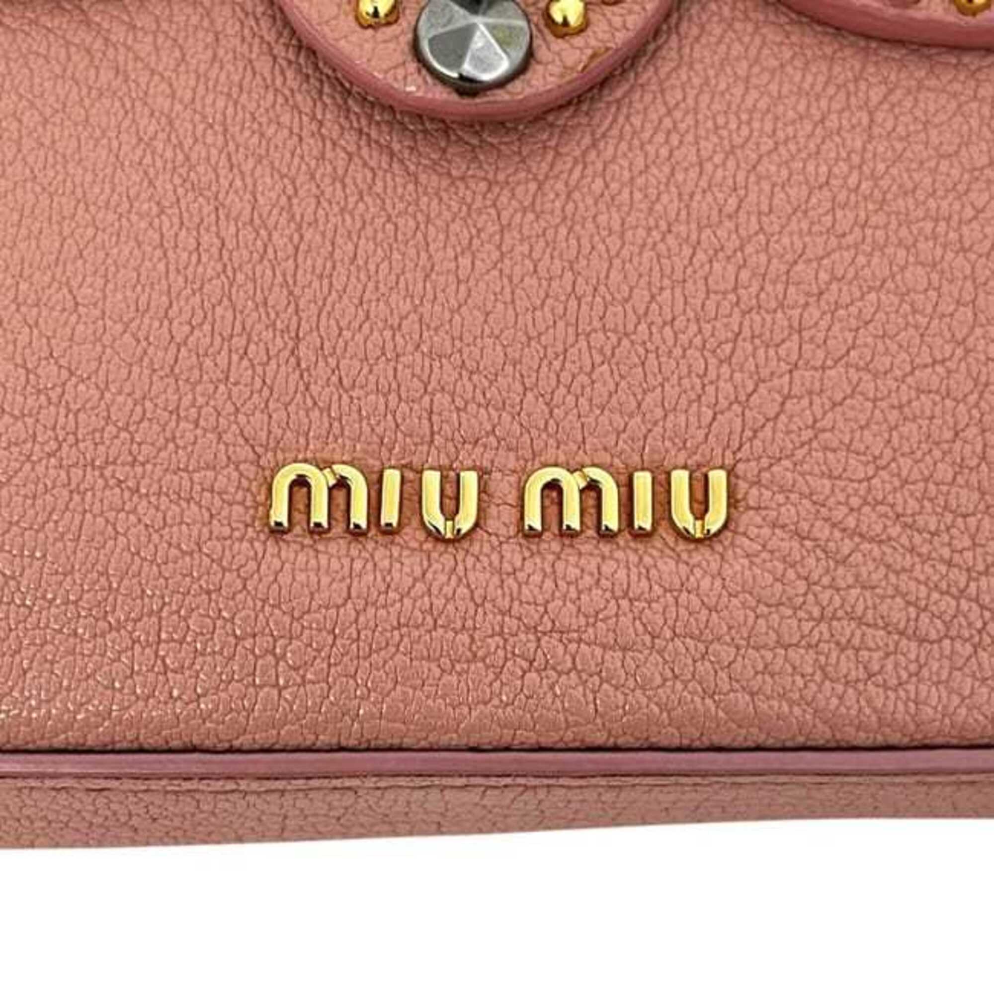 Miu Miu Pink Leather Clutch Bag Handbag (Pre-Owned)