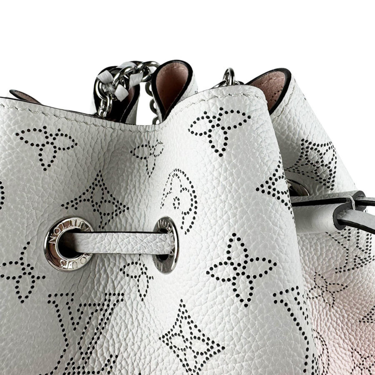 Louis Vuitton Pink White Mahina Leather Handbag Shoulder Bag (Pre-Owned)