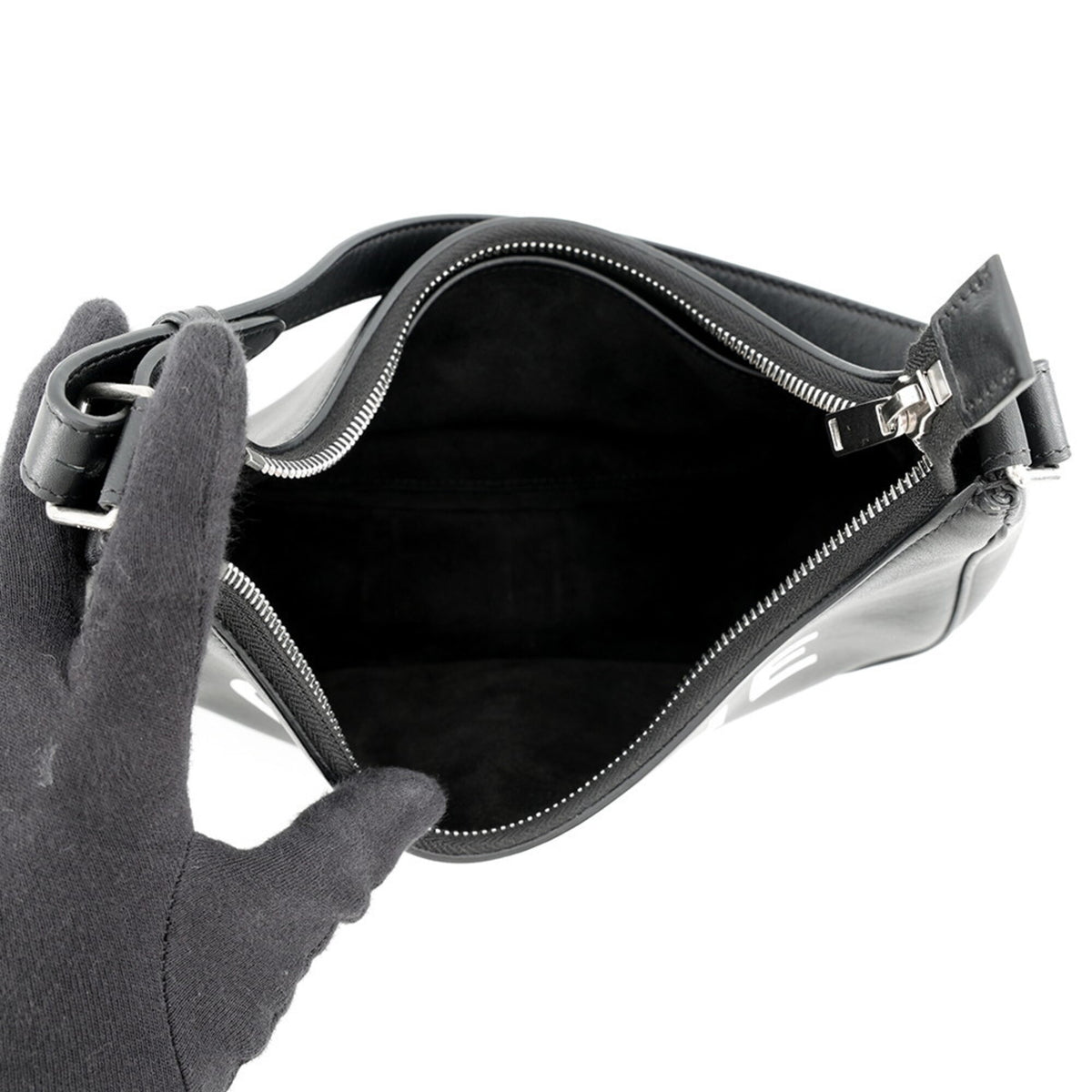 Celine Black White Leather Handbag Shoulder Bag (Pre-Owned)