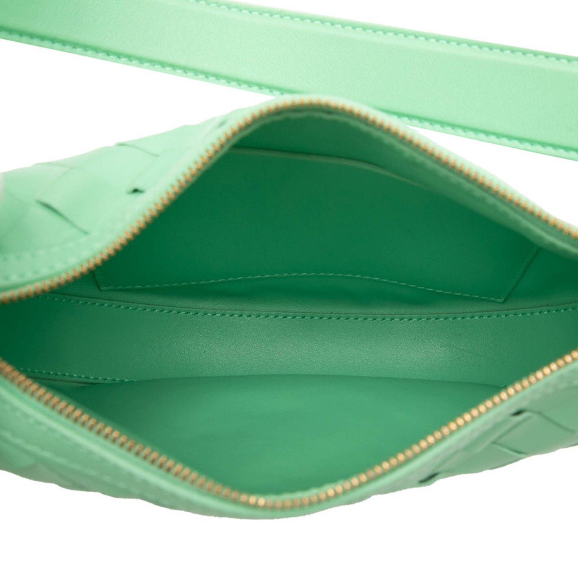 Bottega Veneta Green Leather Handbag Shoulder Bag (Pre-Owned)