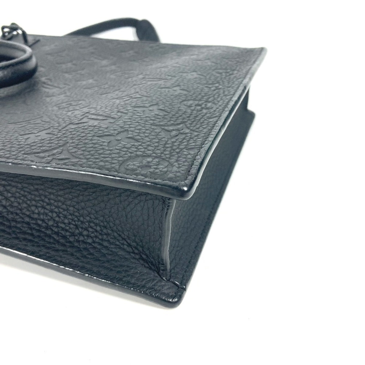 Louis Vuitton Black Leather Shoulder Bag Tote Bag (Pre-Owned)