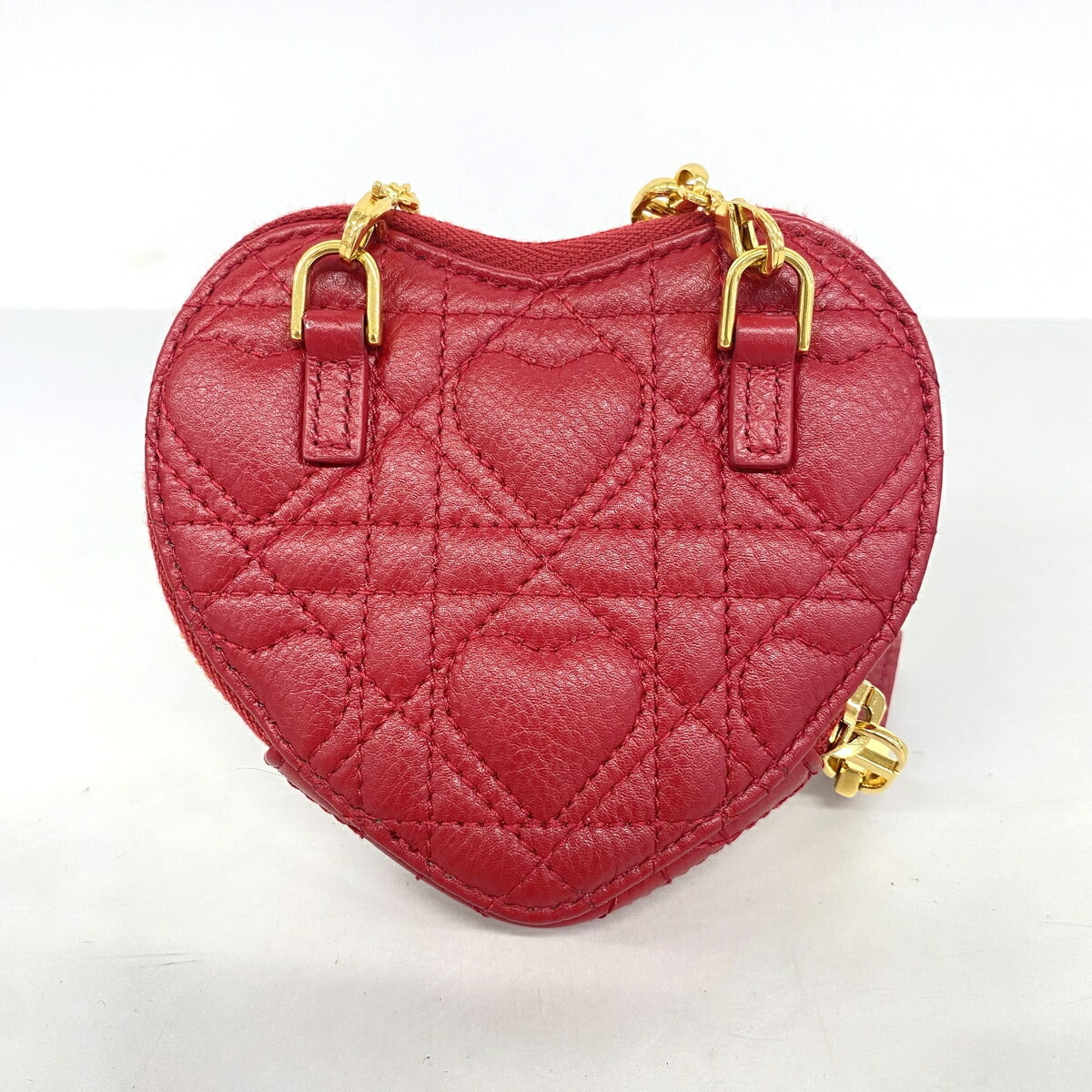 Christian Dior Red Color Leather Shoulder Bag (Pre-Owned)