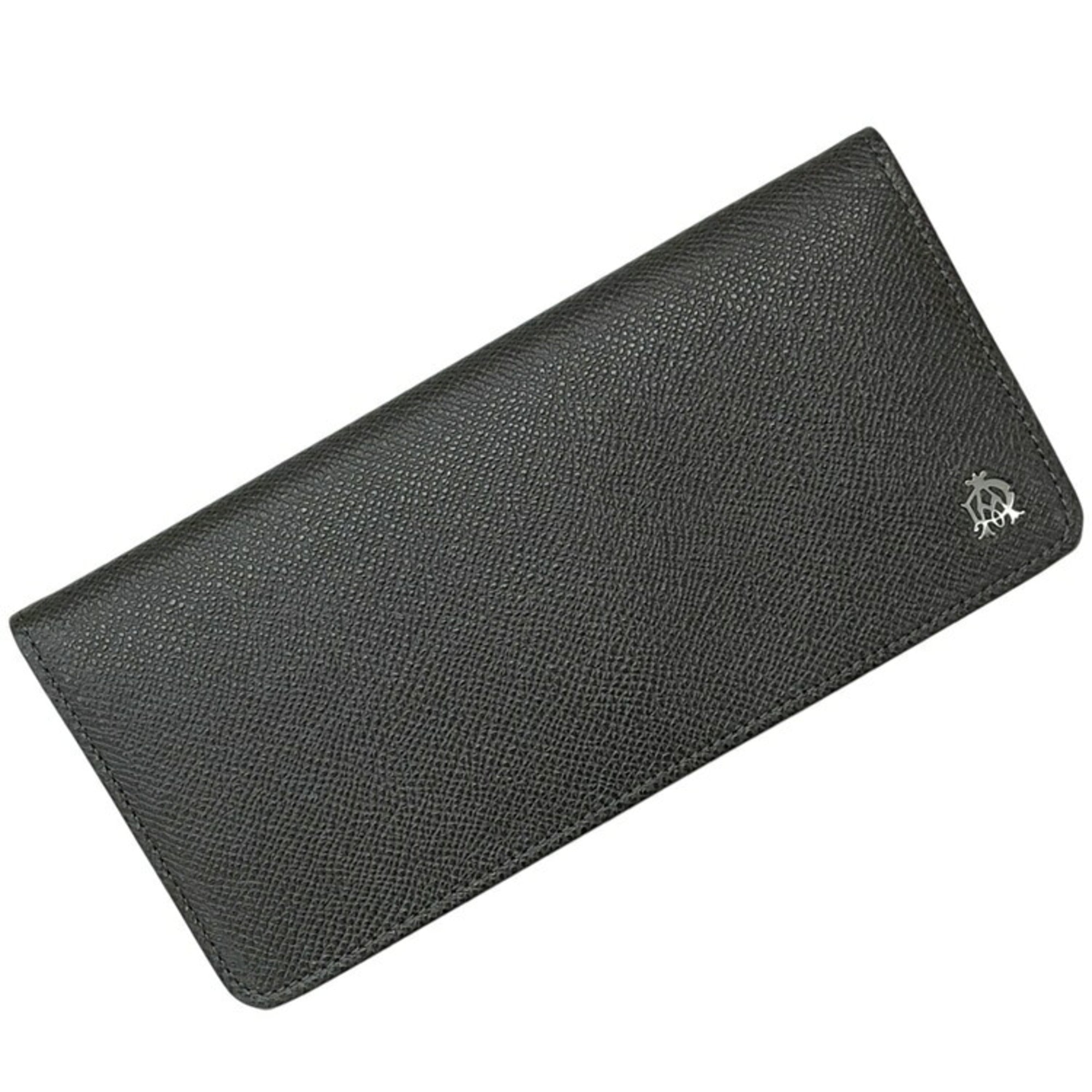 Dunhill Khaki Leather Long Wallet (Bi-Fold) (Pre-Owned)
