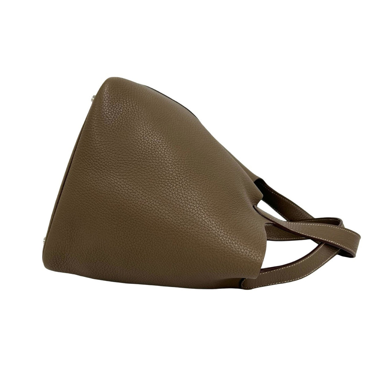 Hermes Beige Taurillon Clemence Leather Handbag Tote Bag (Pre-Owned)