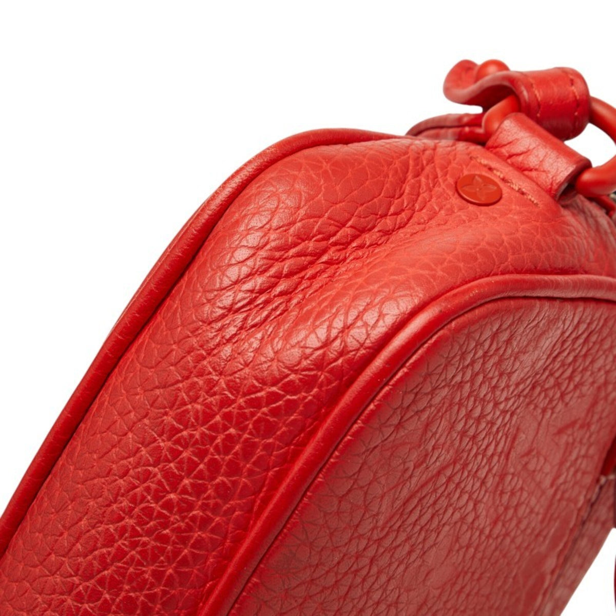 Louis Vuitton Red Color Leather Clutch Bag Pochette (Pre-Owned)