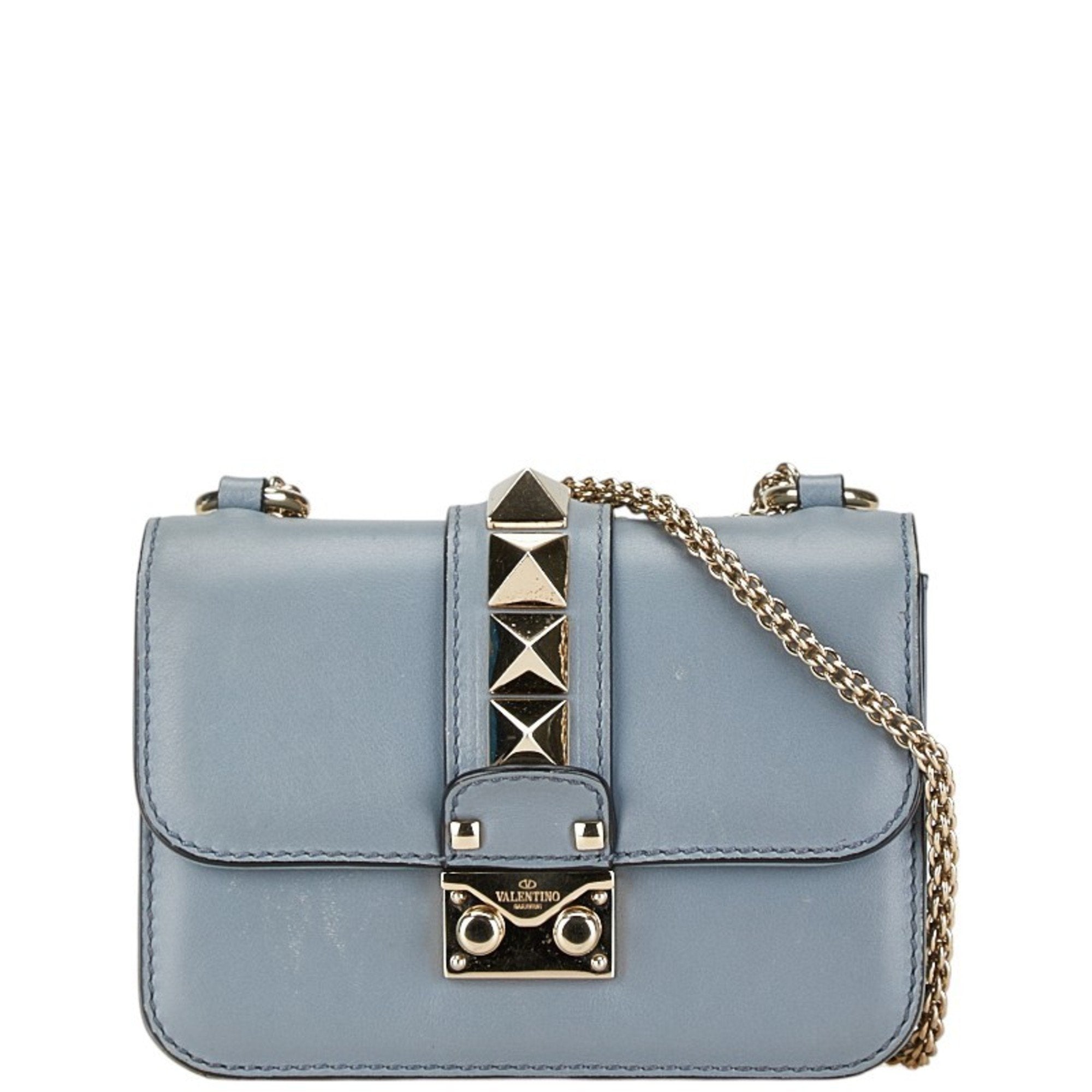 Valentino Light Blue Leather Shoulder Bag (Pre-Owned)
