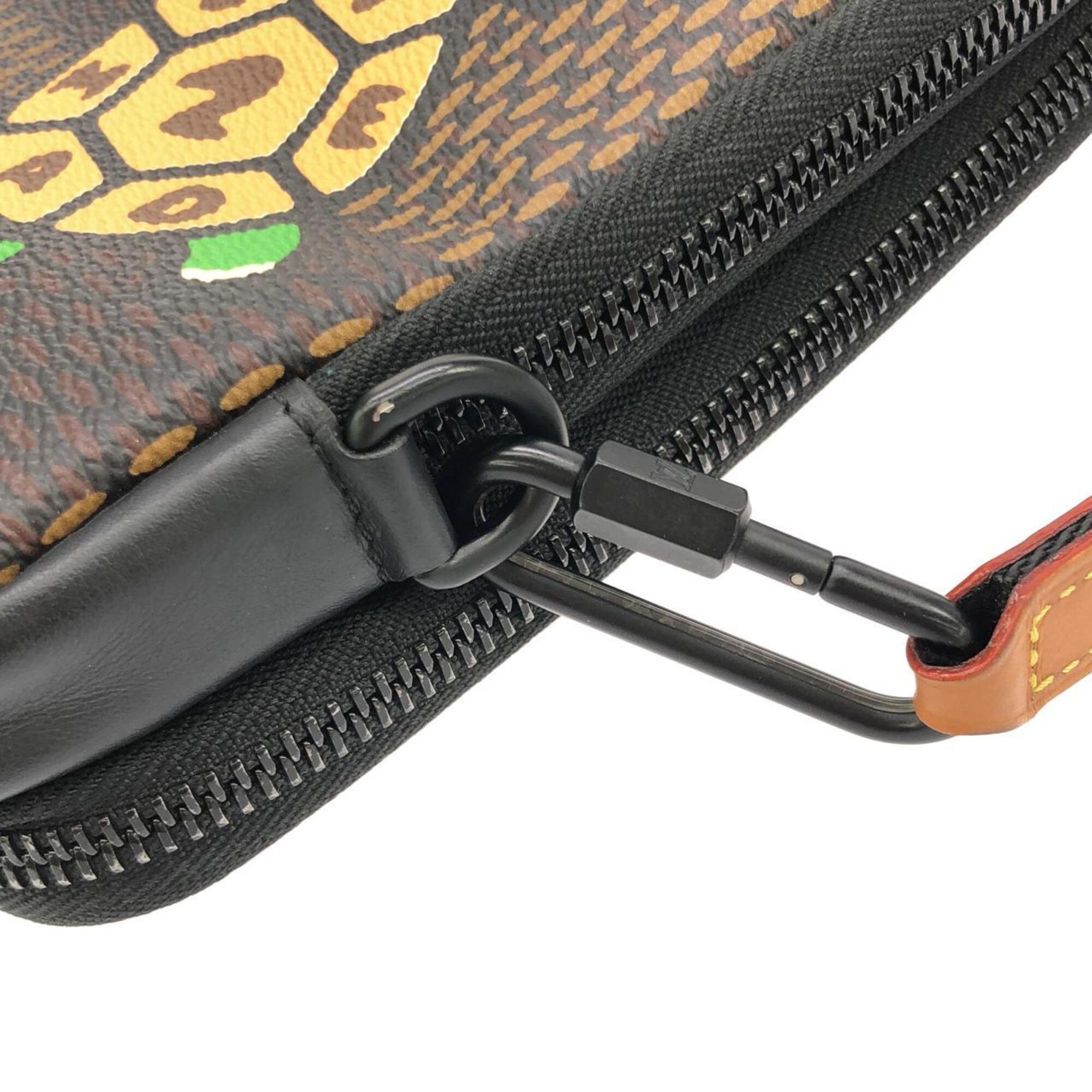 Louis Vuitton Ebene Coated Canvas Handbag Pouch Shoulder Bag (Pre-Owned)