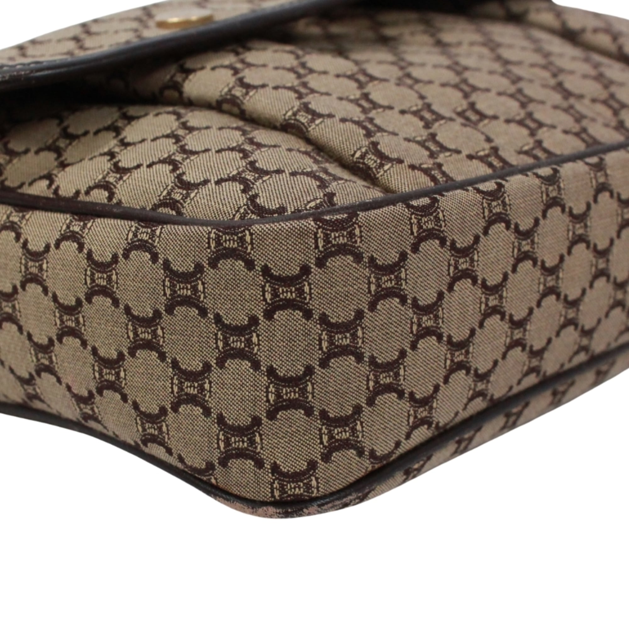 Celine Brown Canvas Leather Shoulder Bag (Pre-Owned)