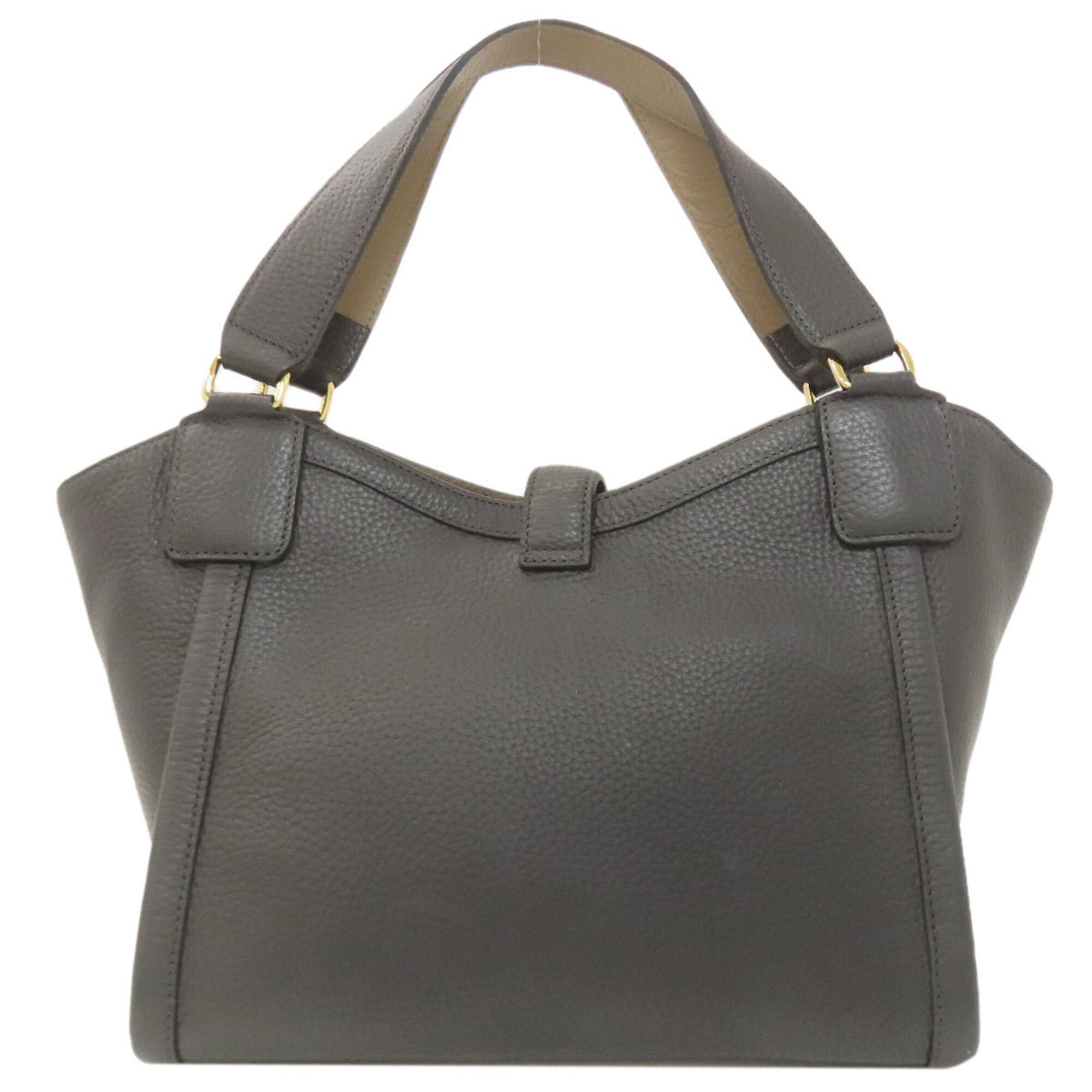 A.D.M.J Gray Leather Handbag (Pre-Owned)