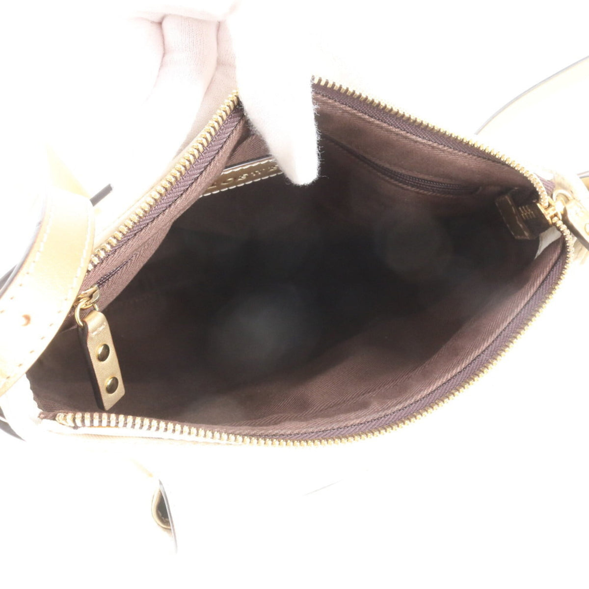 Loewe White Leather Coated Canvas Handbag Shoulder Bag Tote Bag (Pre-Owned)