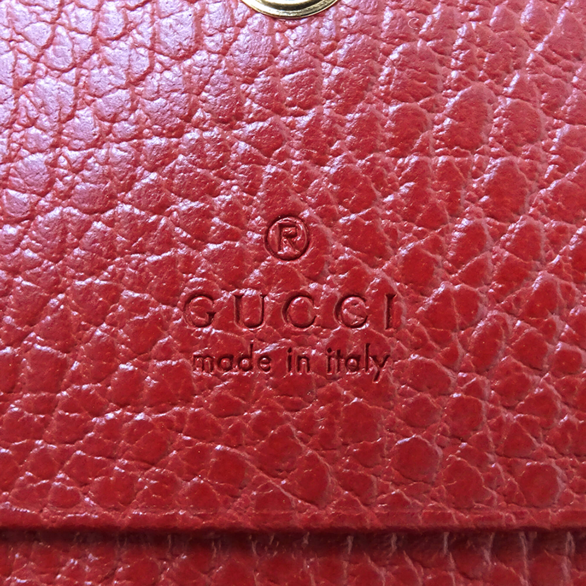 Gucci Red Color Leather Wallet (Bi-Fold) (Pre-Owned)