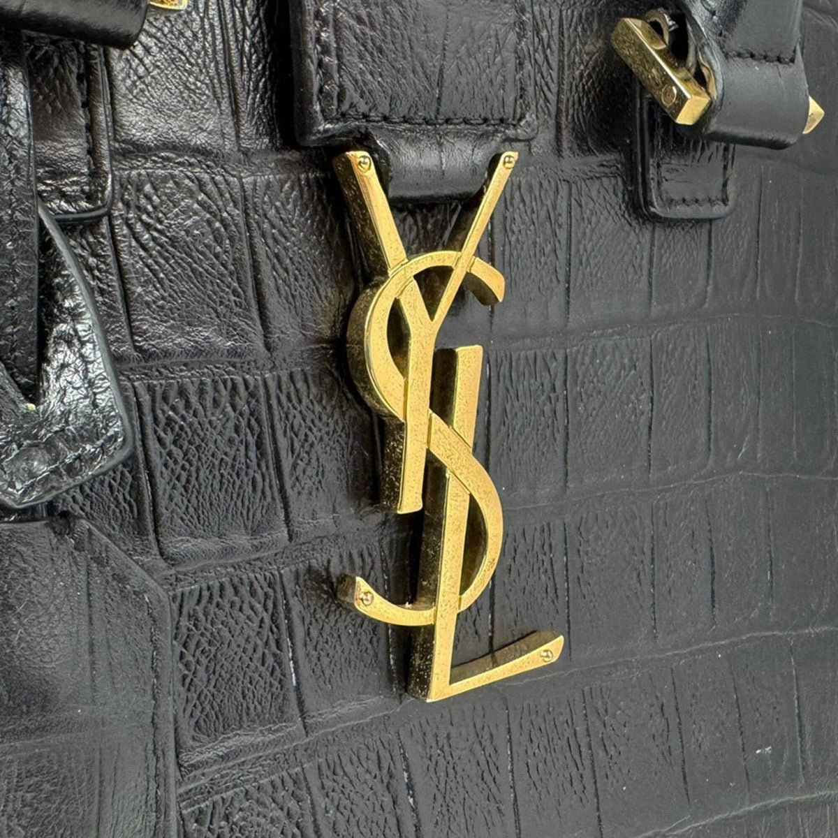 Saint Laurent Black Leather Handbag Shoulder Bag (Pre-Owned)