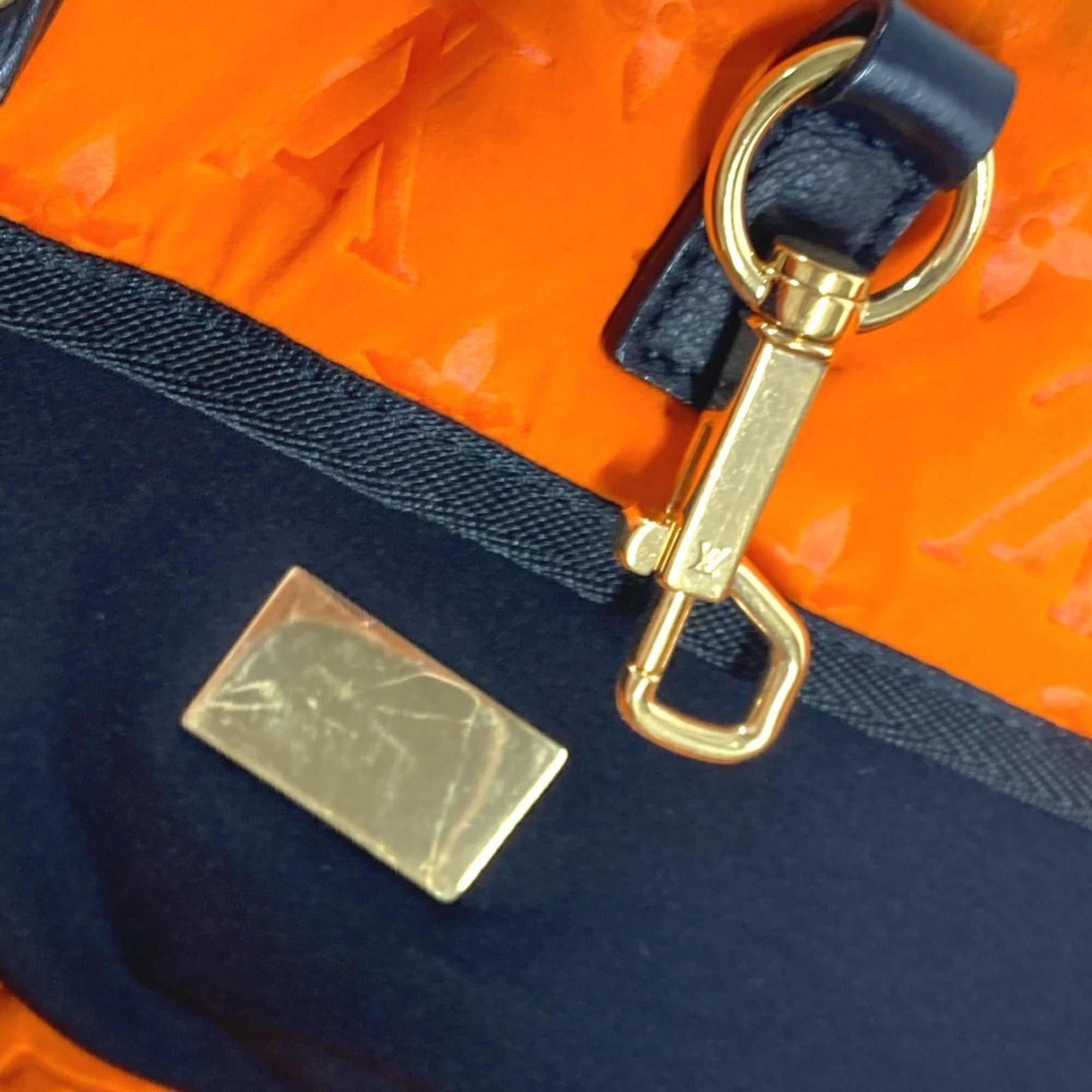 Louis Vuitton Orange Microfiber Shoulder Bag Tote Bag (Pre-Owned)