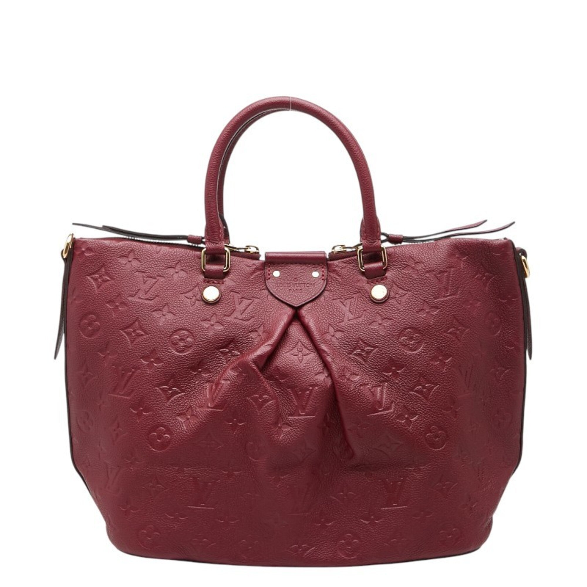 Louis Vuitton Raisin Red Color Wine Leather Handbag (Pre-Owned)