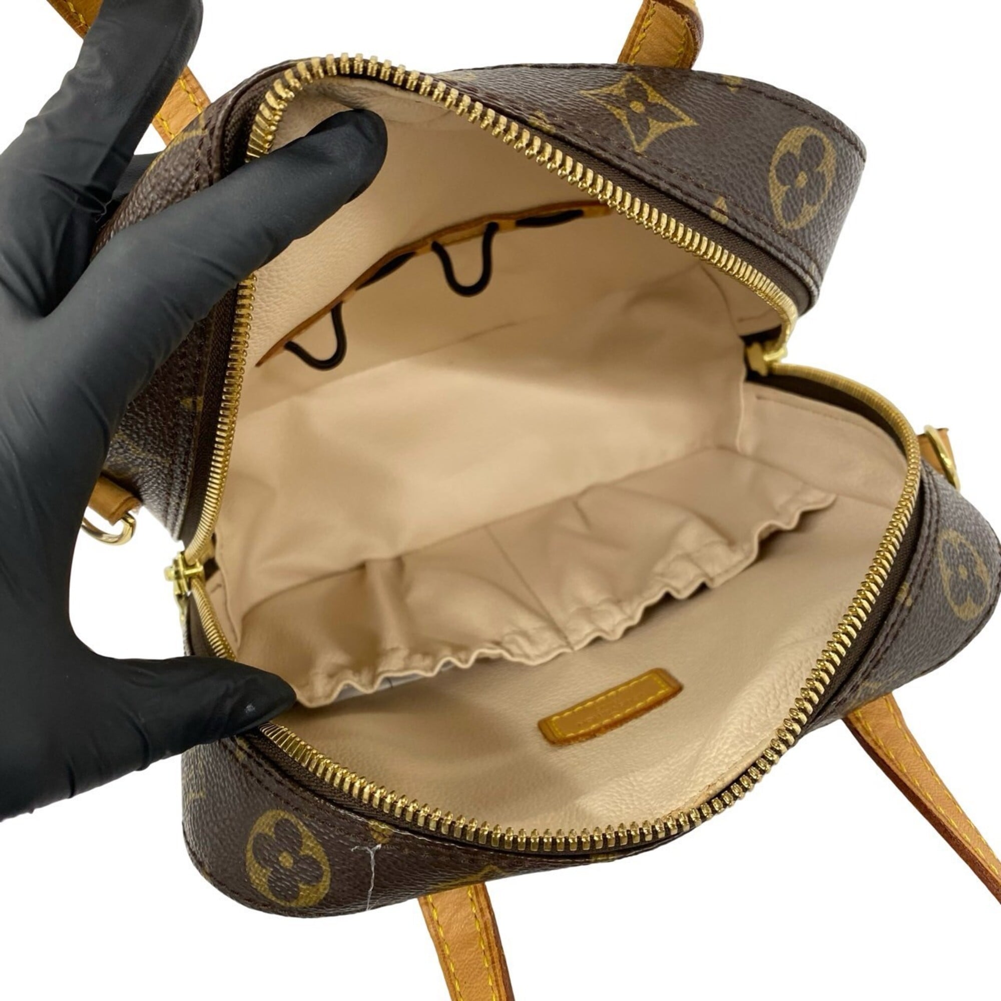 Louis Vuitton Brown Leather Pvc Handbag Shoulder Bag (Pre-Owned)
