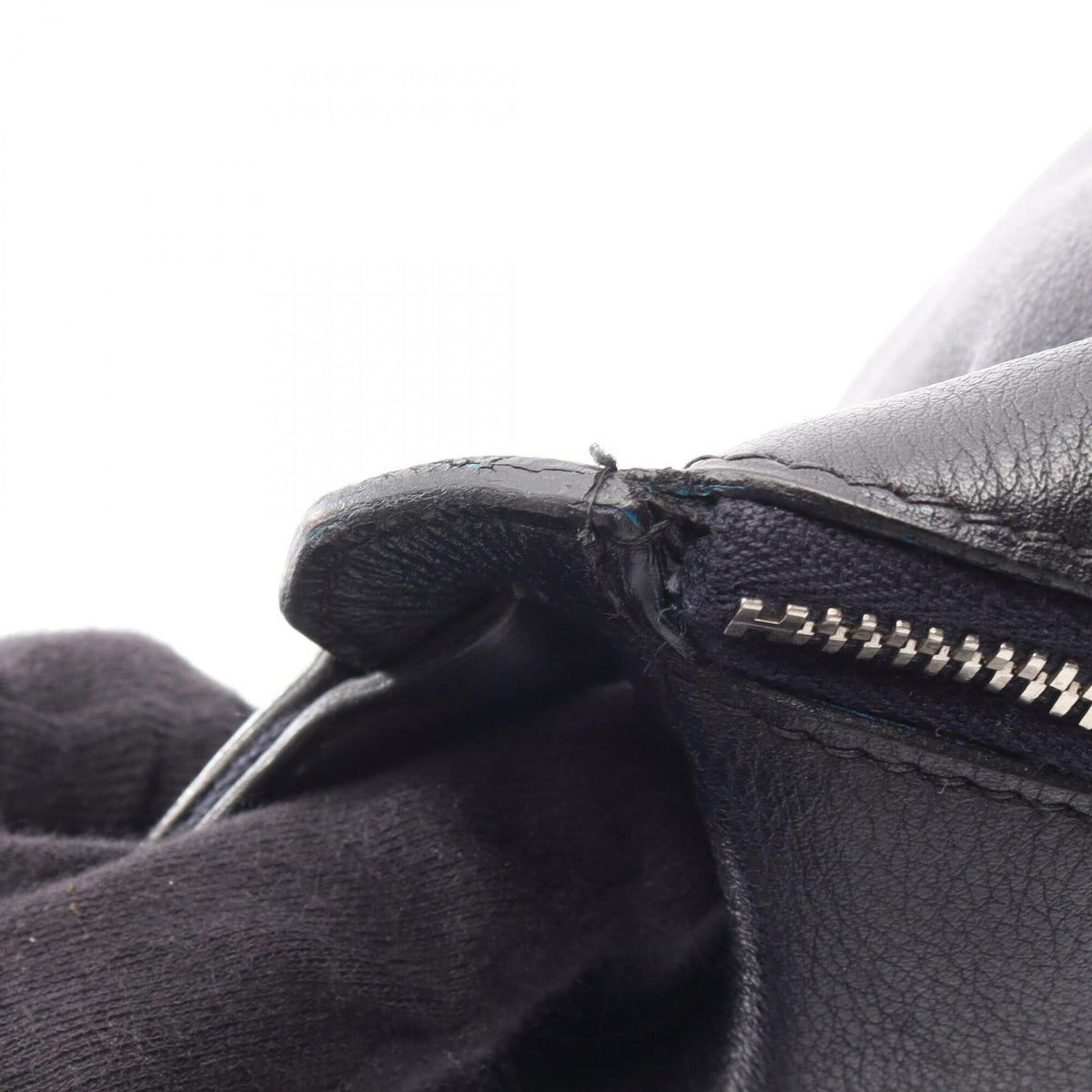 Hermes Navy Leather Fanny Pack Handbag Sling Bag (Pre-Owned)