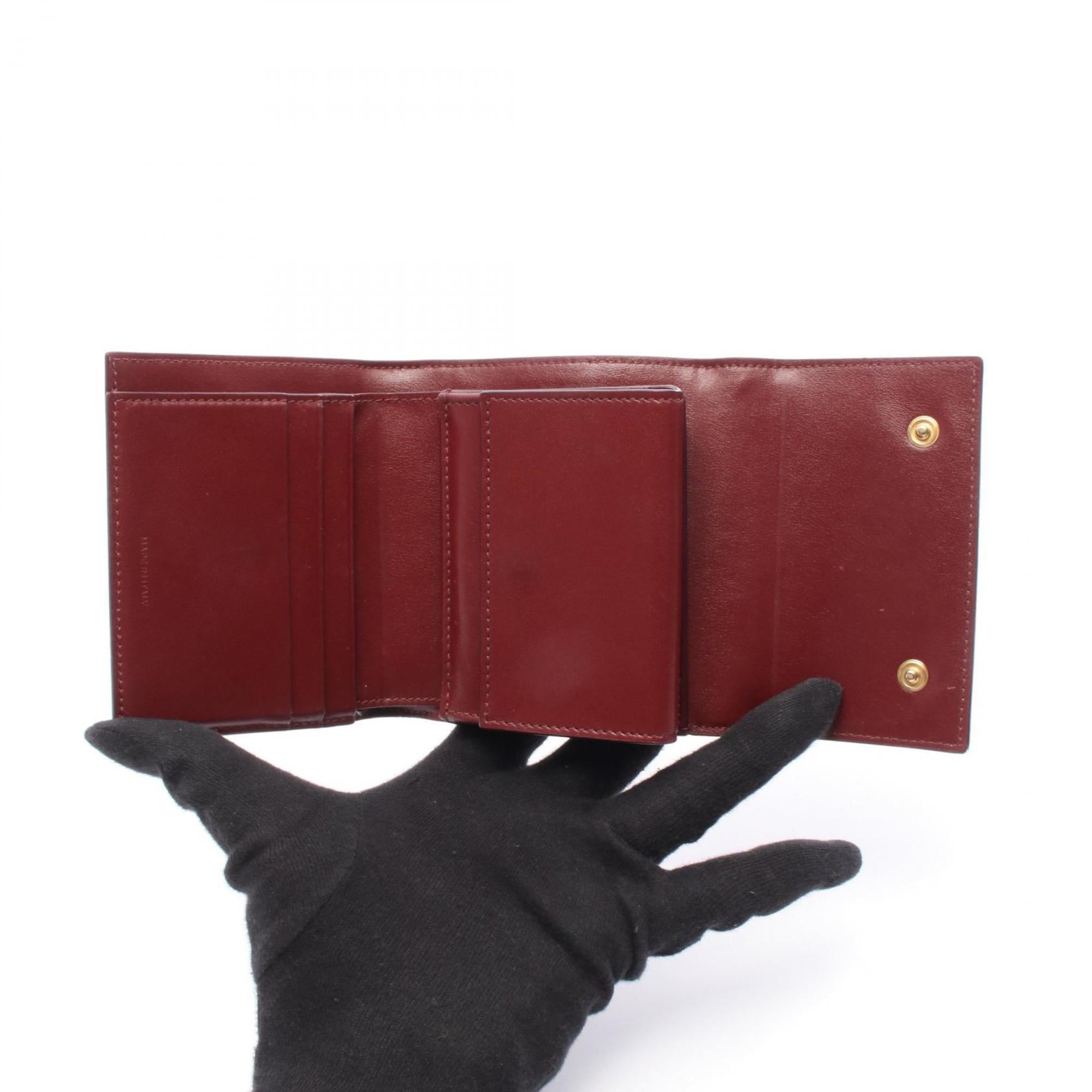 Celine Bordeaux Leather Wallet (Tri-Fold) (Pre-Owned)