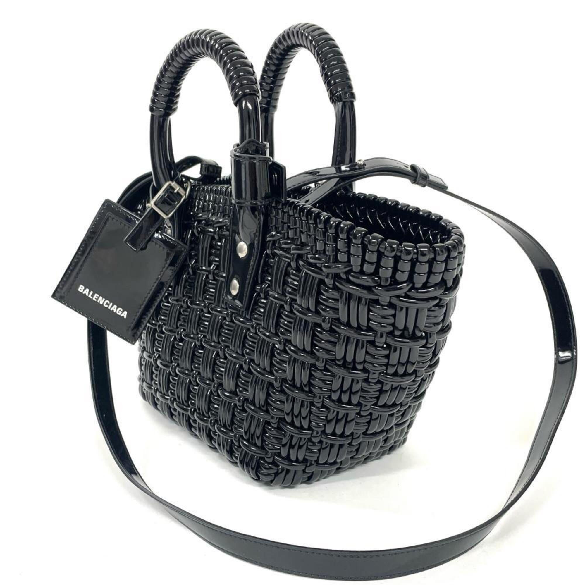 Balenciaga Black Leather Basket Handbag (Pre-Owned)