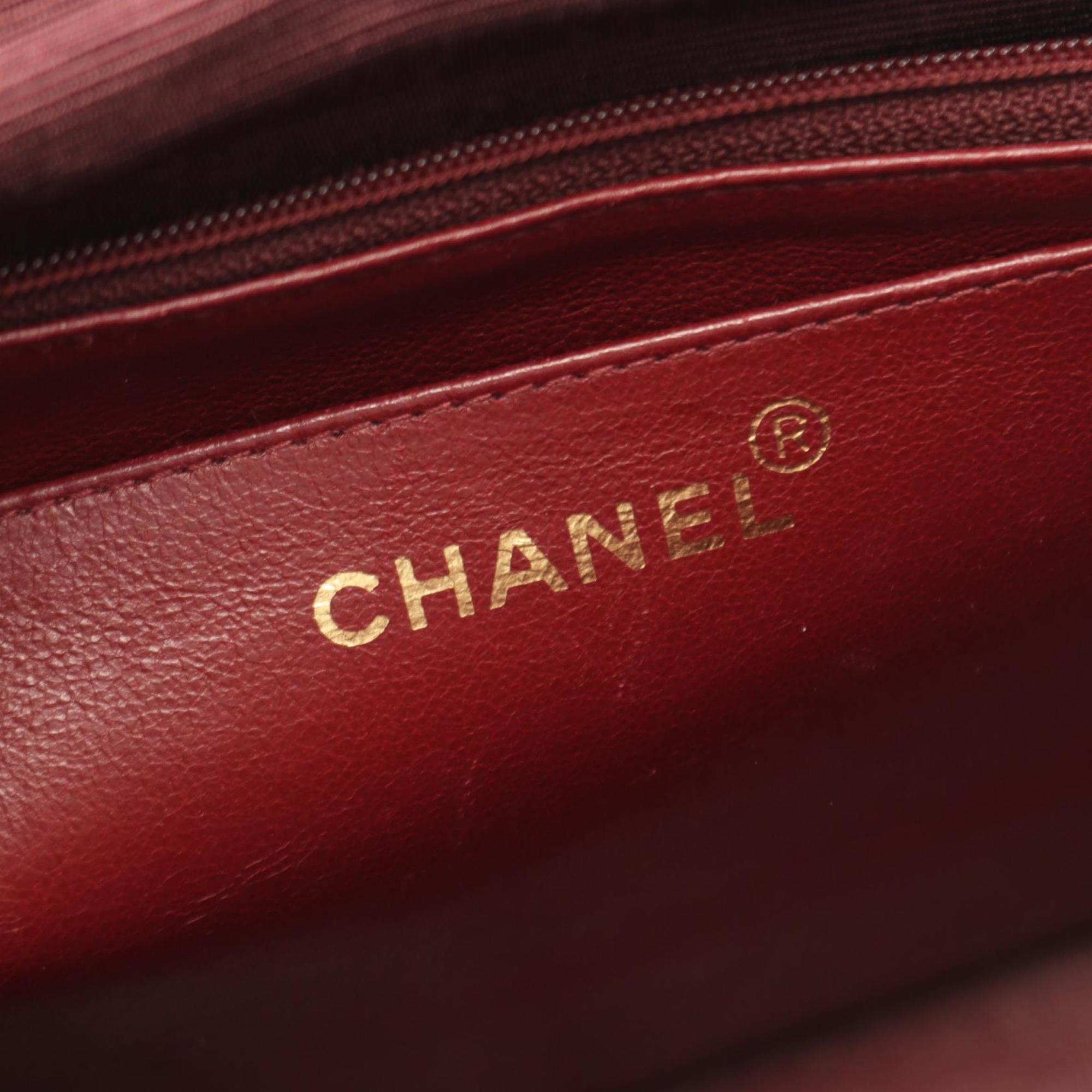 Chanel Black Leather Handbag Shoulder Bag (Pre-Owned)