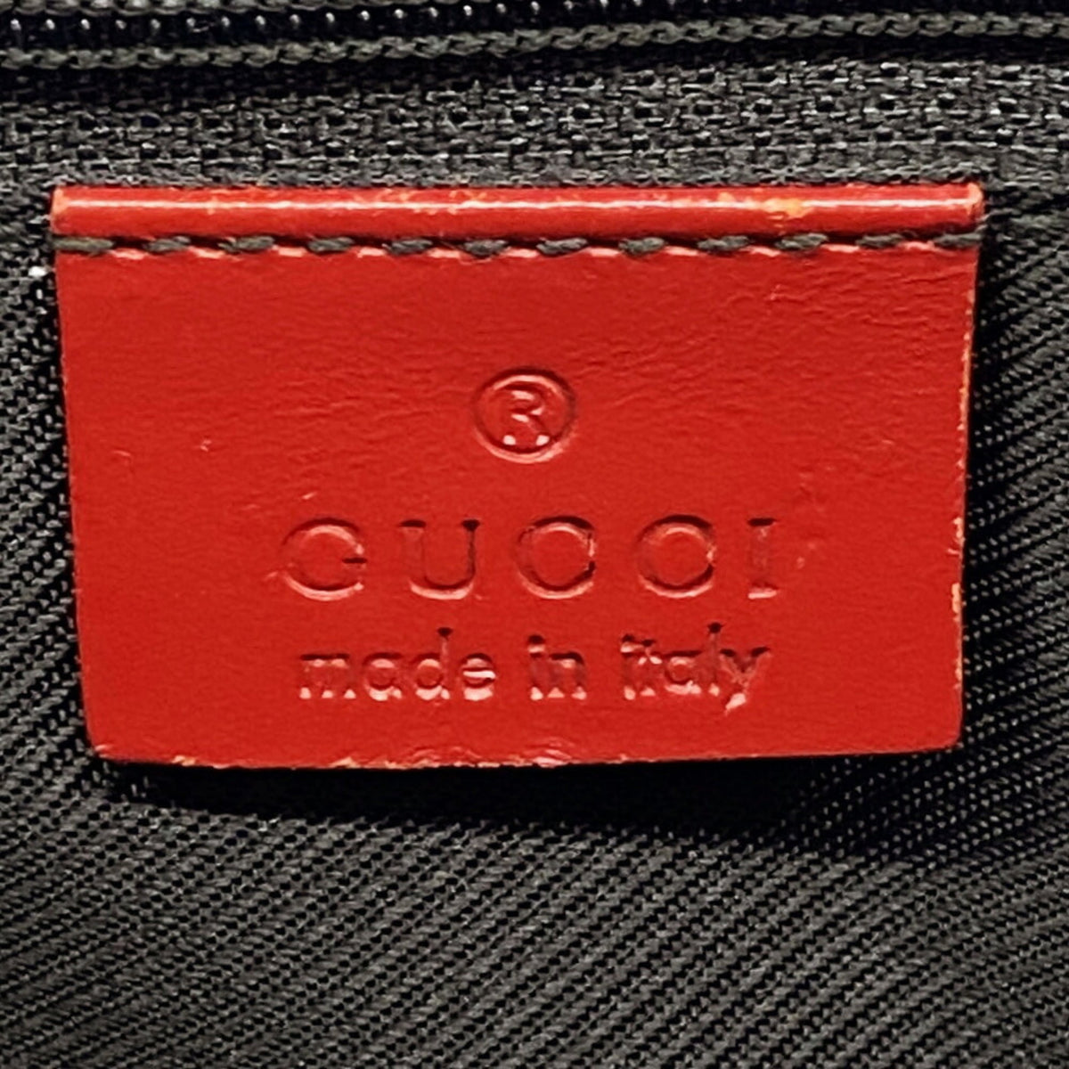Gucci Beige Red Color Canvas Handbag (Pre-Owned)