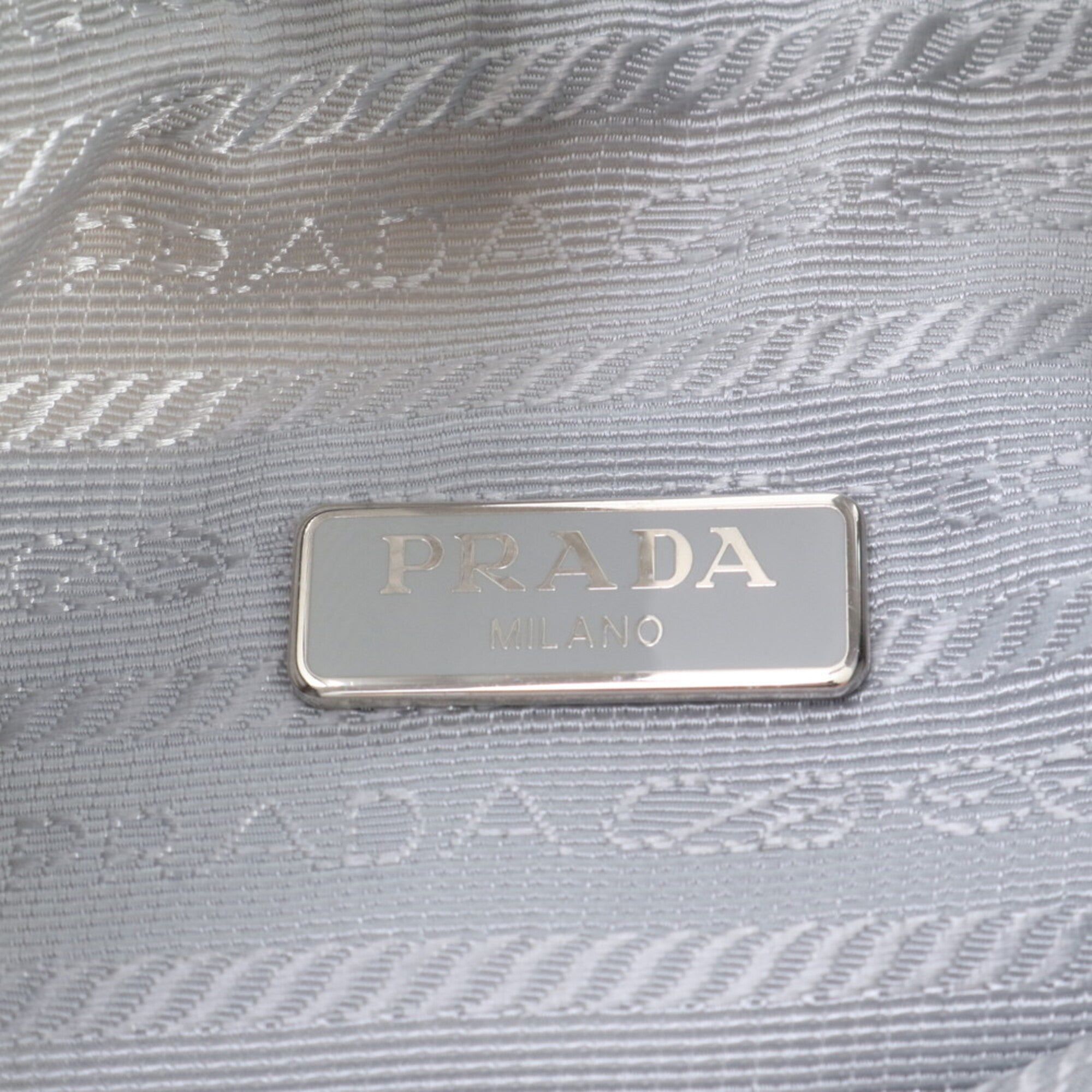 Prada Gray Nylon Leather Shoulder Bag (Pre-Owned)