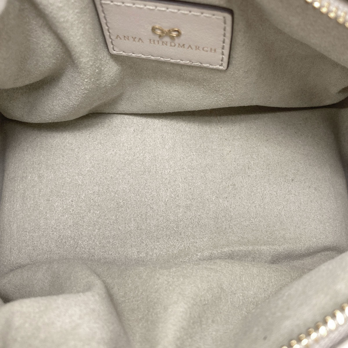 Anya Hindmarch Light Gray Leather Shoulder Bag (Pre-Owned)