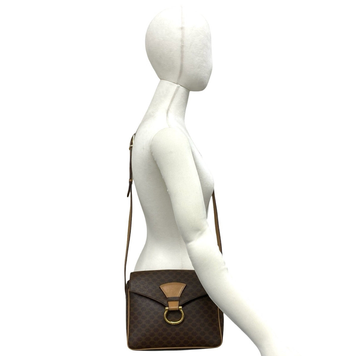 Celine Brown Leather Pvc Pochette Shoulder Bag (Pre-Owned)