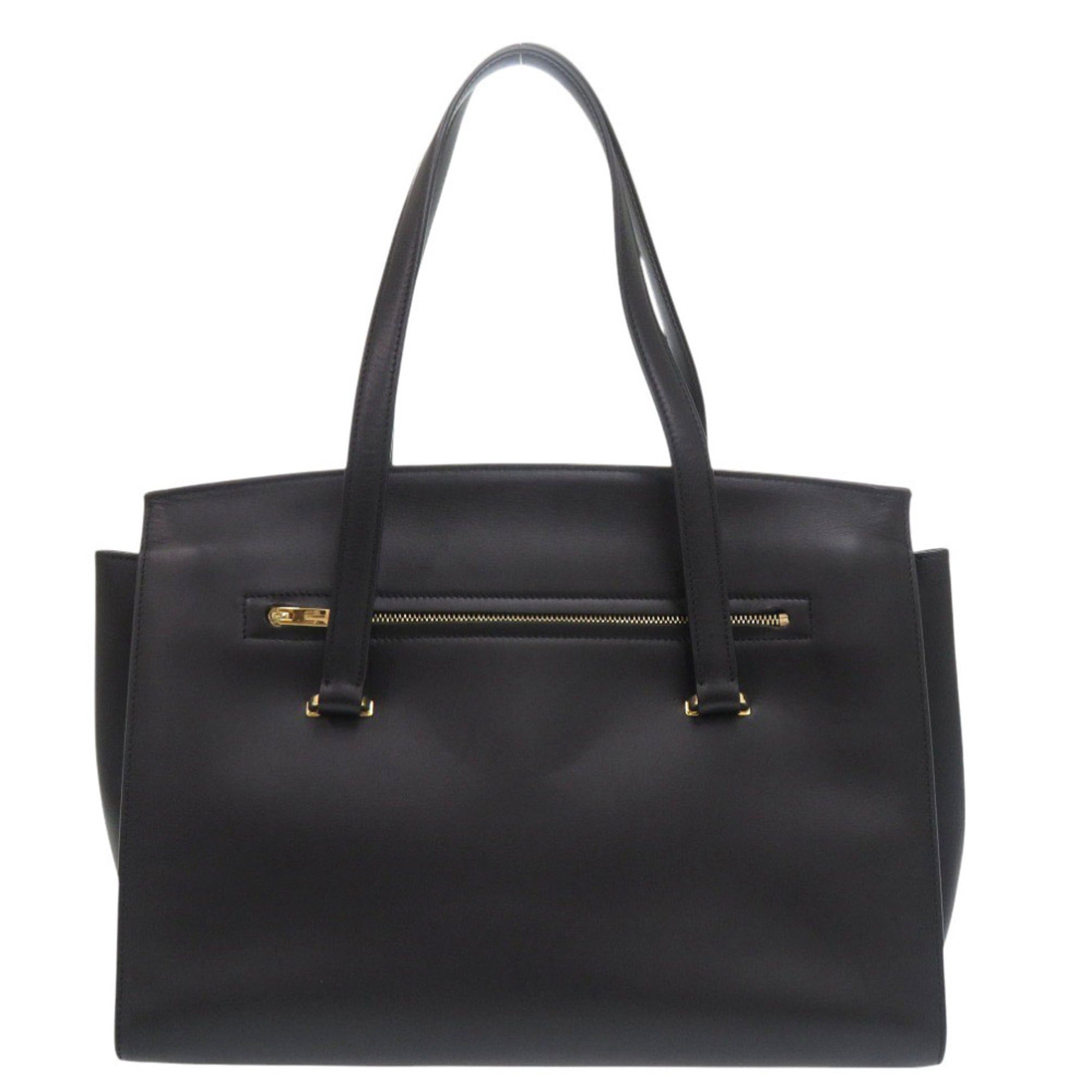 Salvatore Ferragamo Gancini Black Leather Handbag (Pre-Owned)