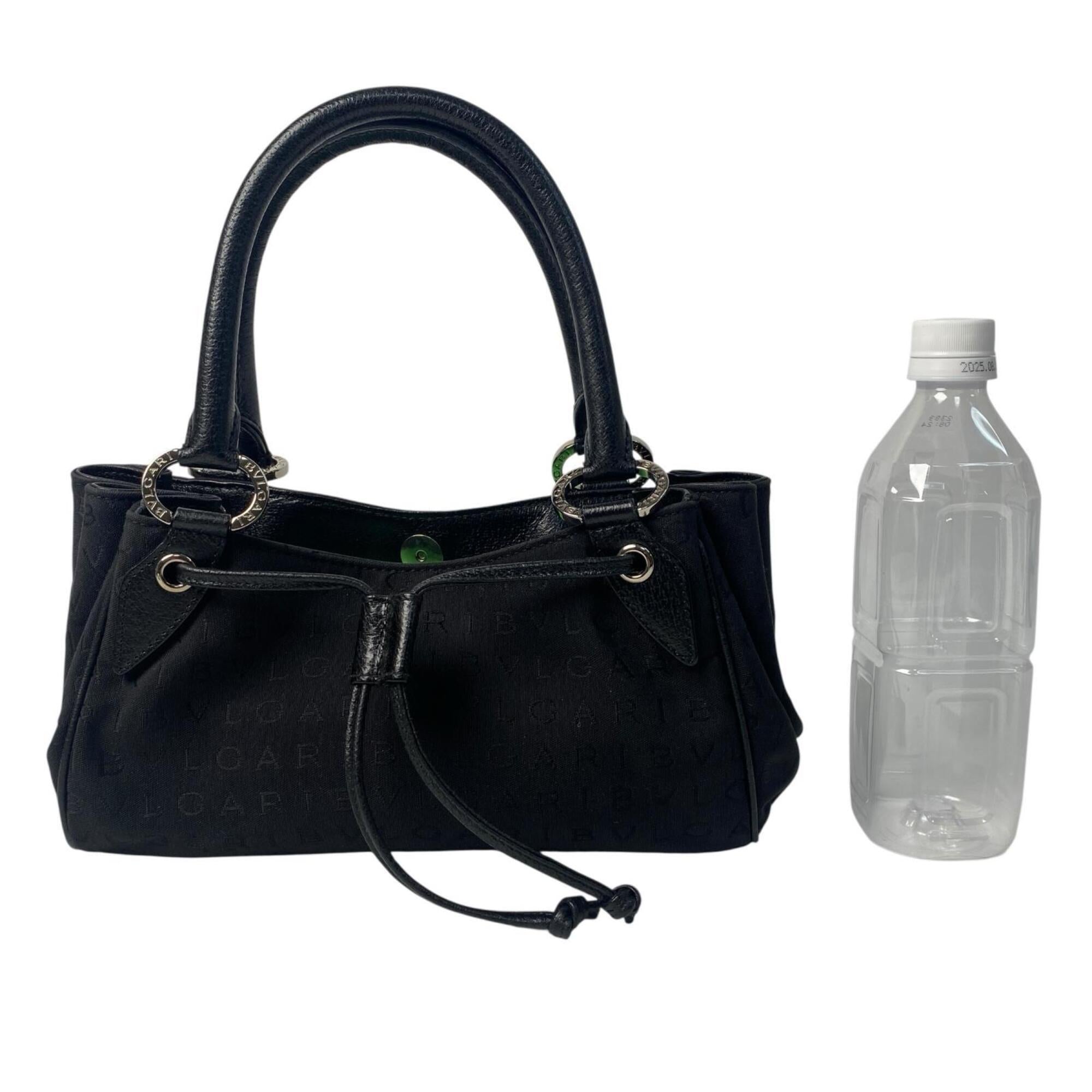 Bvlgari Black Canvas Leather Handbag (Pre-Owned)