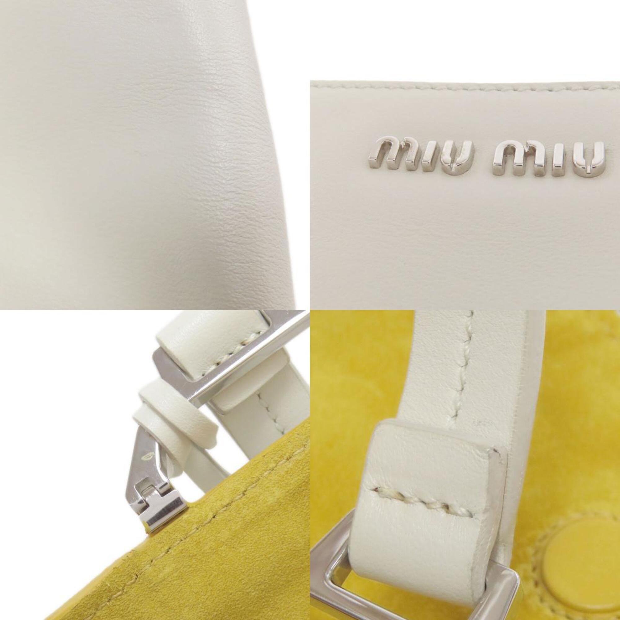 Miu Miu White Leather Tote Bag (Pre-Owned)
