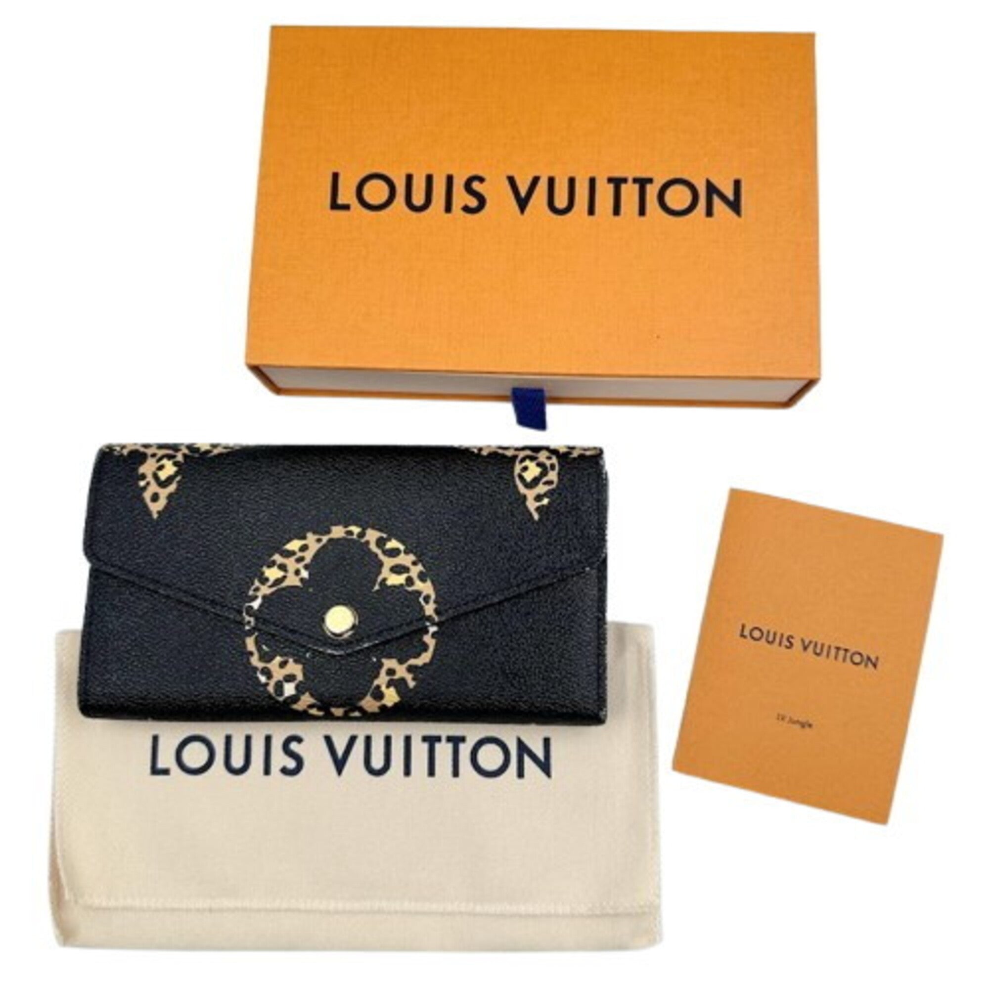 Louis Vuitton Black Brown Pvc Long Wallet (Bi-Fold) (Pre-Owned)