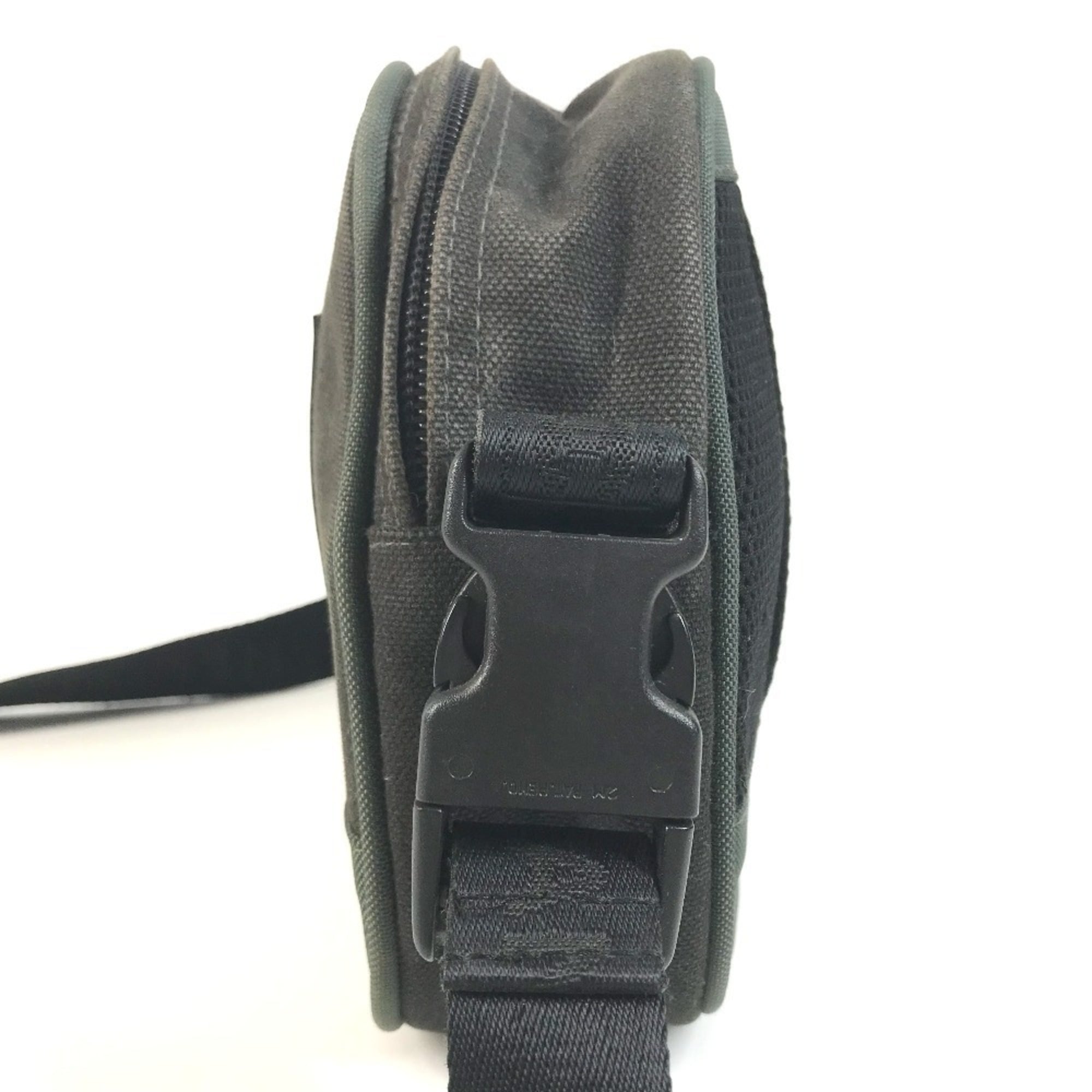Chanel Black Khaki Canvas Pochette Shoulder Bag (Pre-Owned)