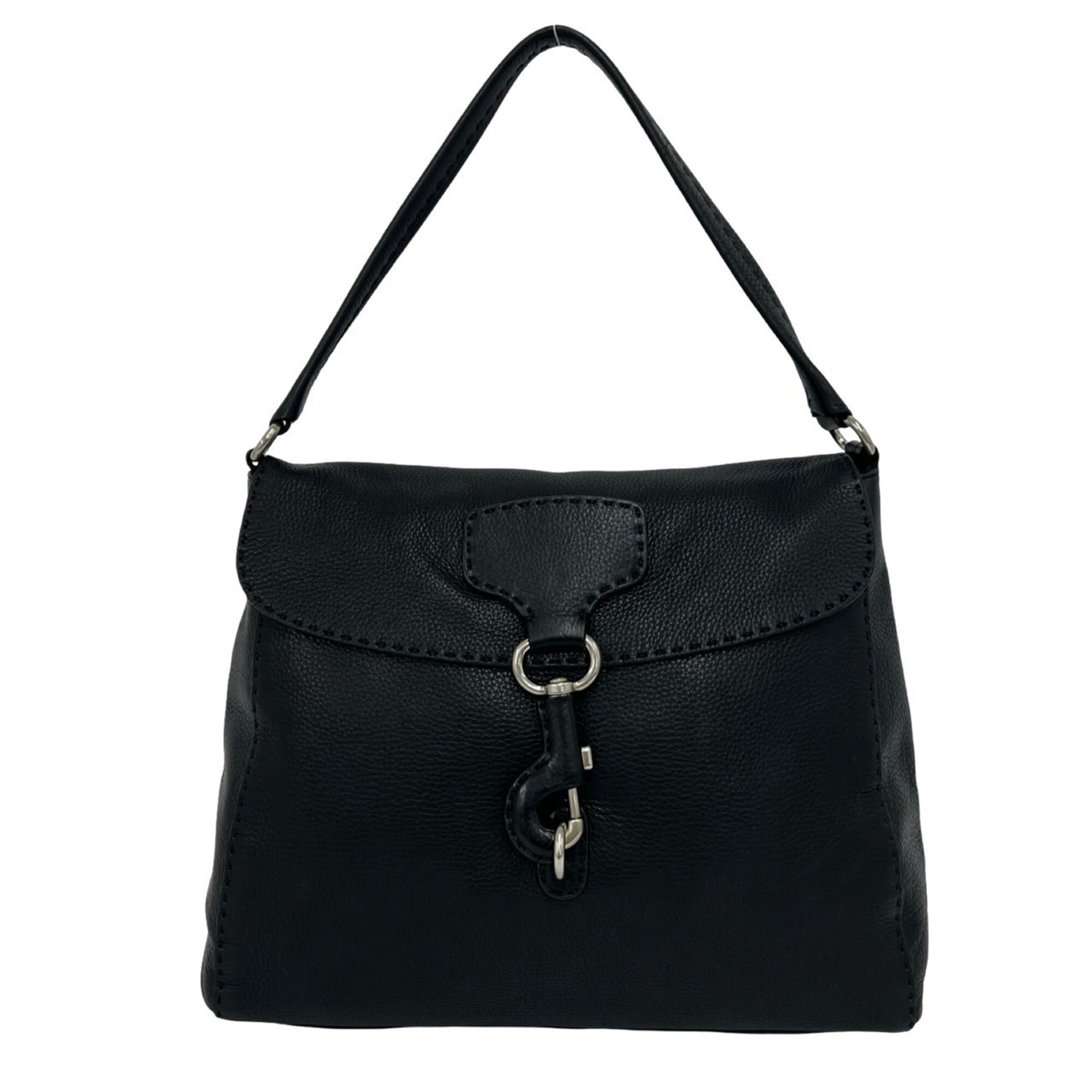 Prada Black Leather Handbag Shoulder Bag Tote Bag (Pre-Owned)