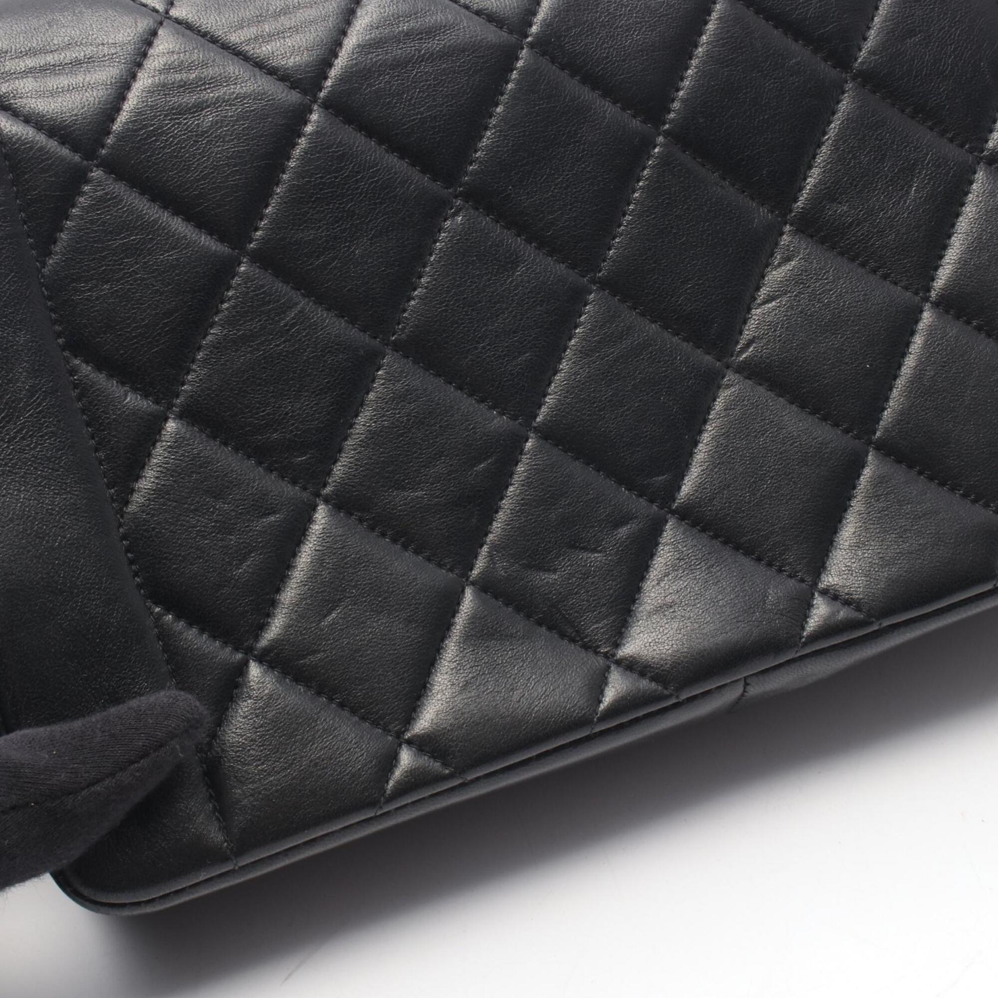 Chanel Black Leather Handbag Shoulder Bag (Pre-Owned)