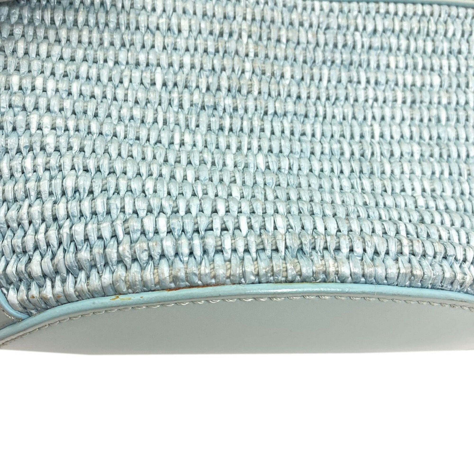 Marni Light Blue Raffia Leather Handbag (Pre-Owned)