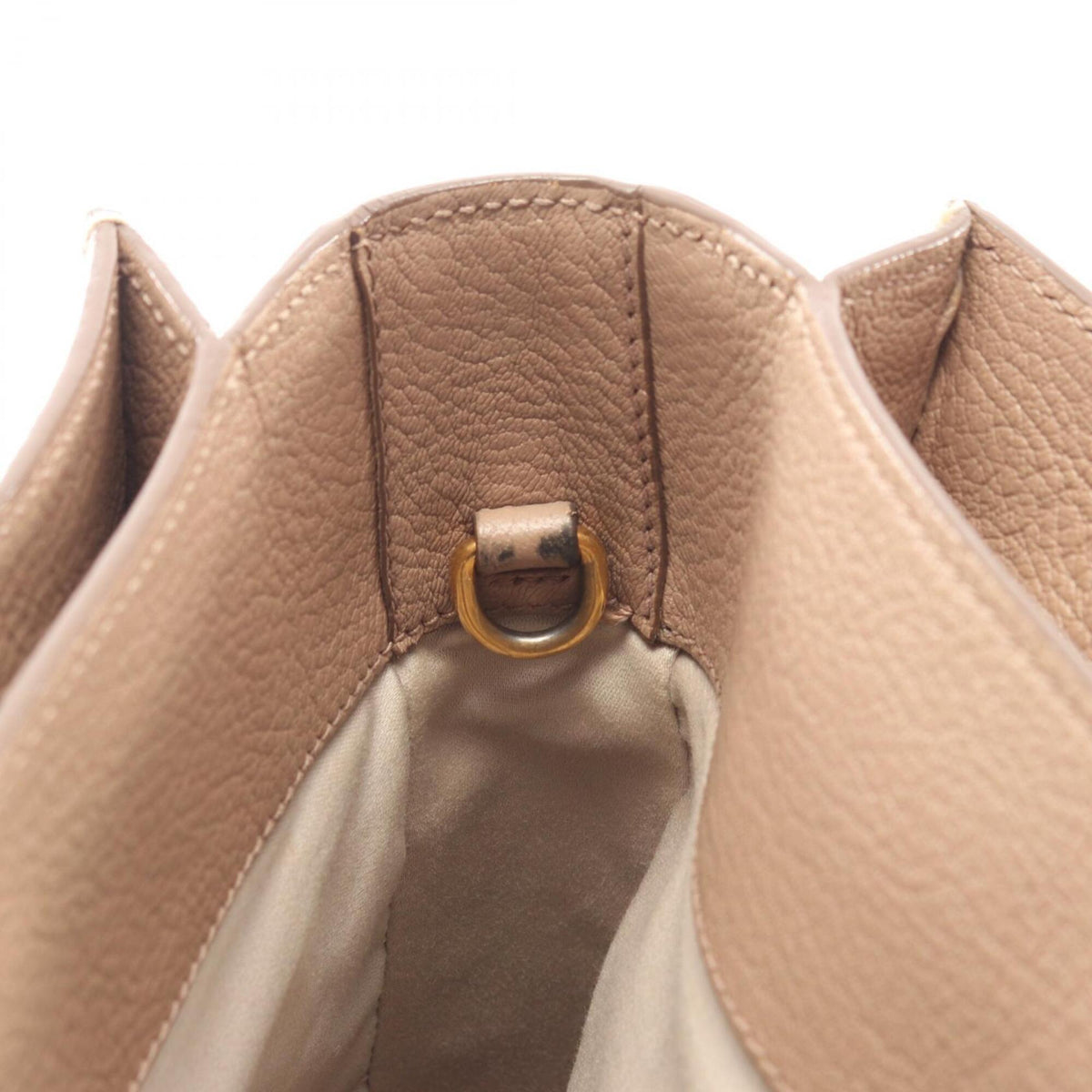 Miu Miu Beige Brown Leather Handbag Tote Bag (Pre-Owned)