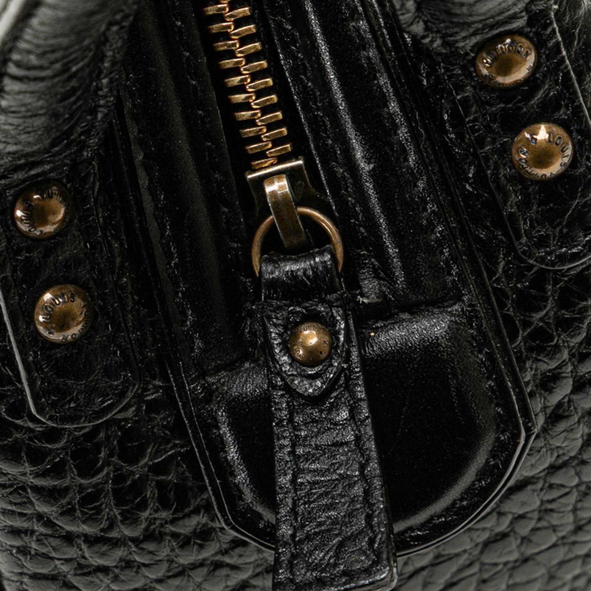 Louis Vuitton Black Khaki Noir Leather Handbag Shoulder Bag (Pre-Owned)