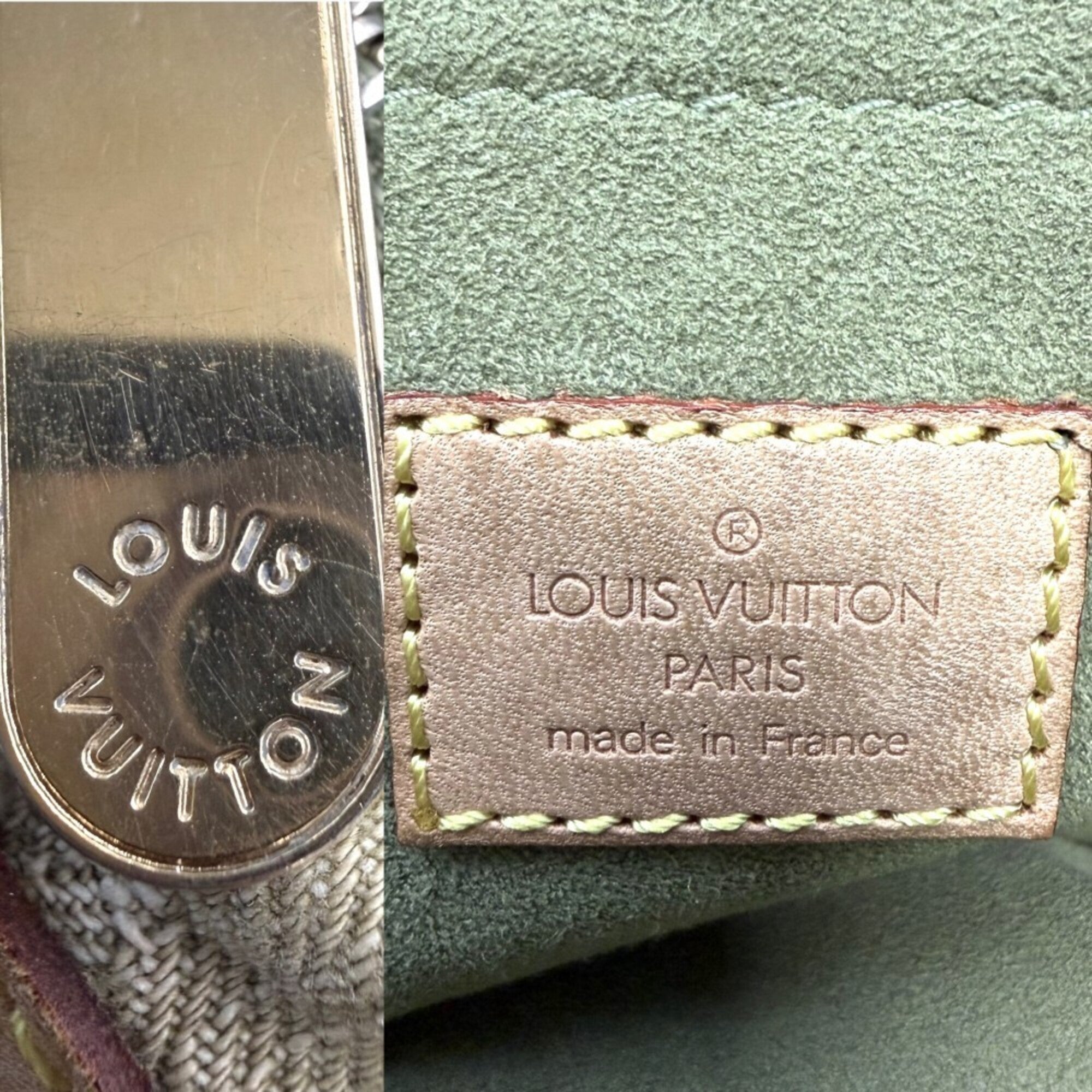 Louis Vuitton Green Monogram Denim Handbag (Pre-Owned)