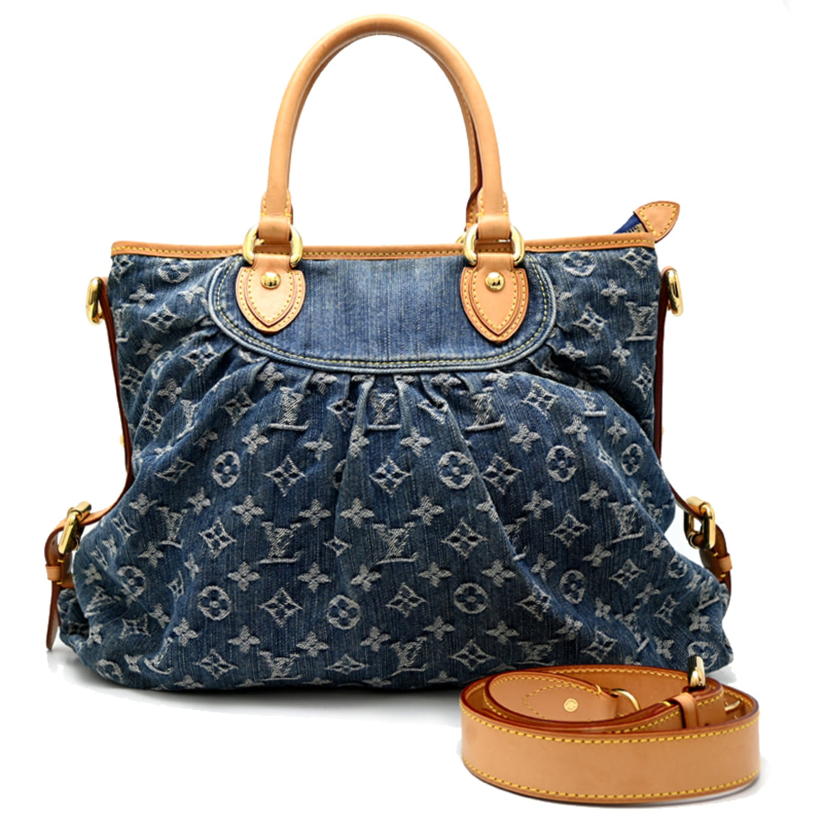Louis Vuitton Blue Monogram Denim Tote Bag (Pre-Owned)