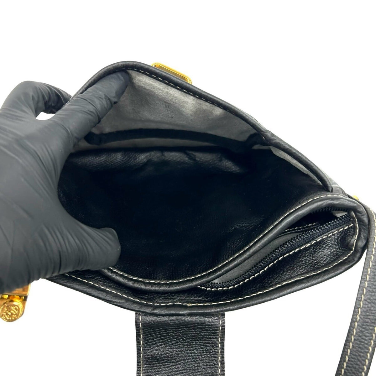 Loewe Black Leather Crossbody Bag Pochette Shoulder Bag (Pre-Owned)