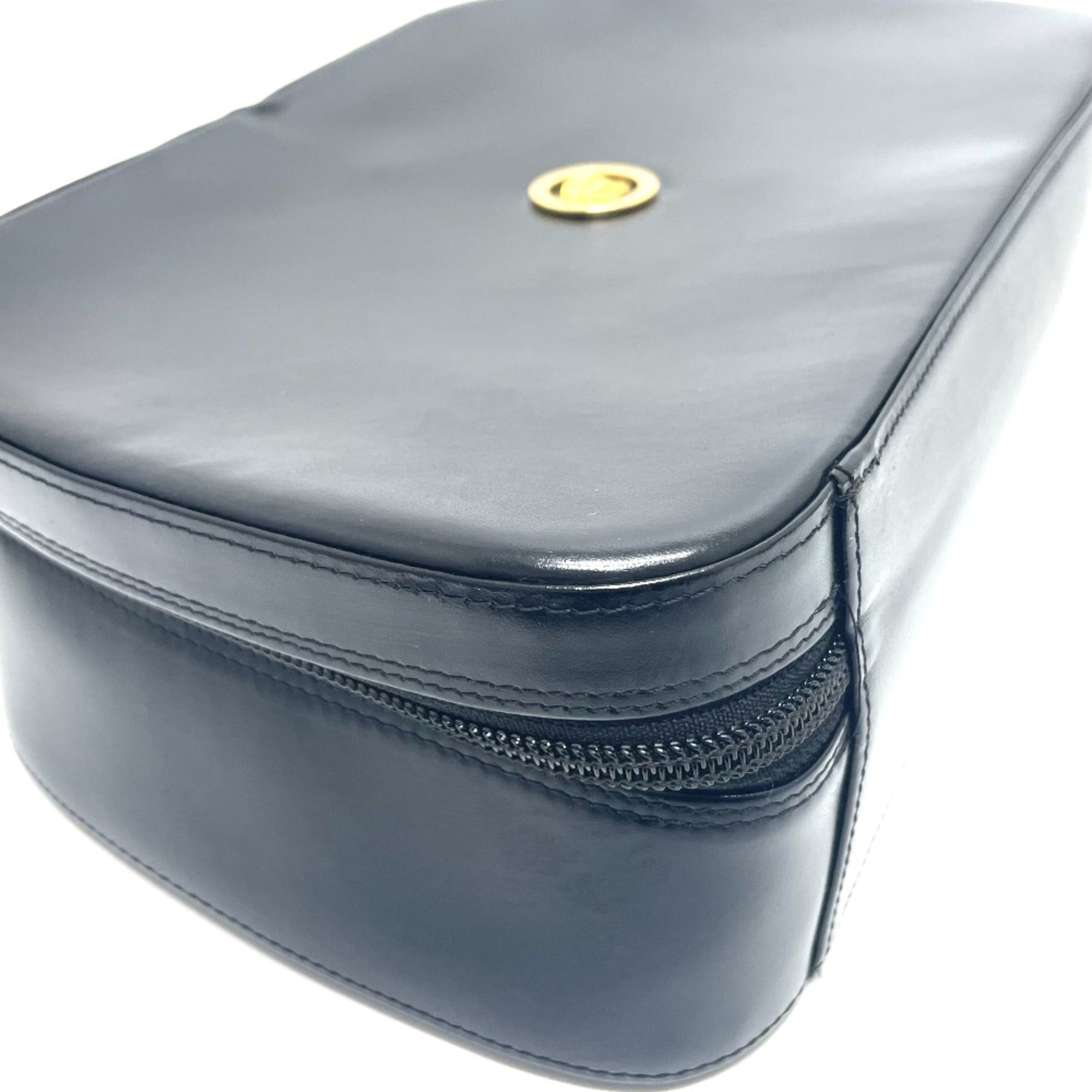 Versace Black Leather Handbag (Pre-Owned)