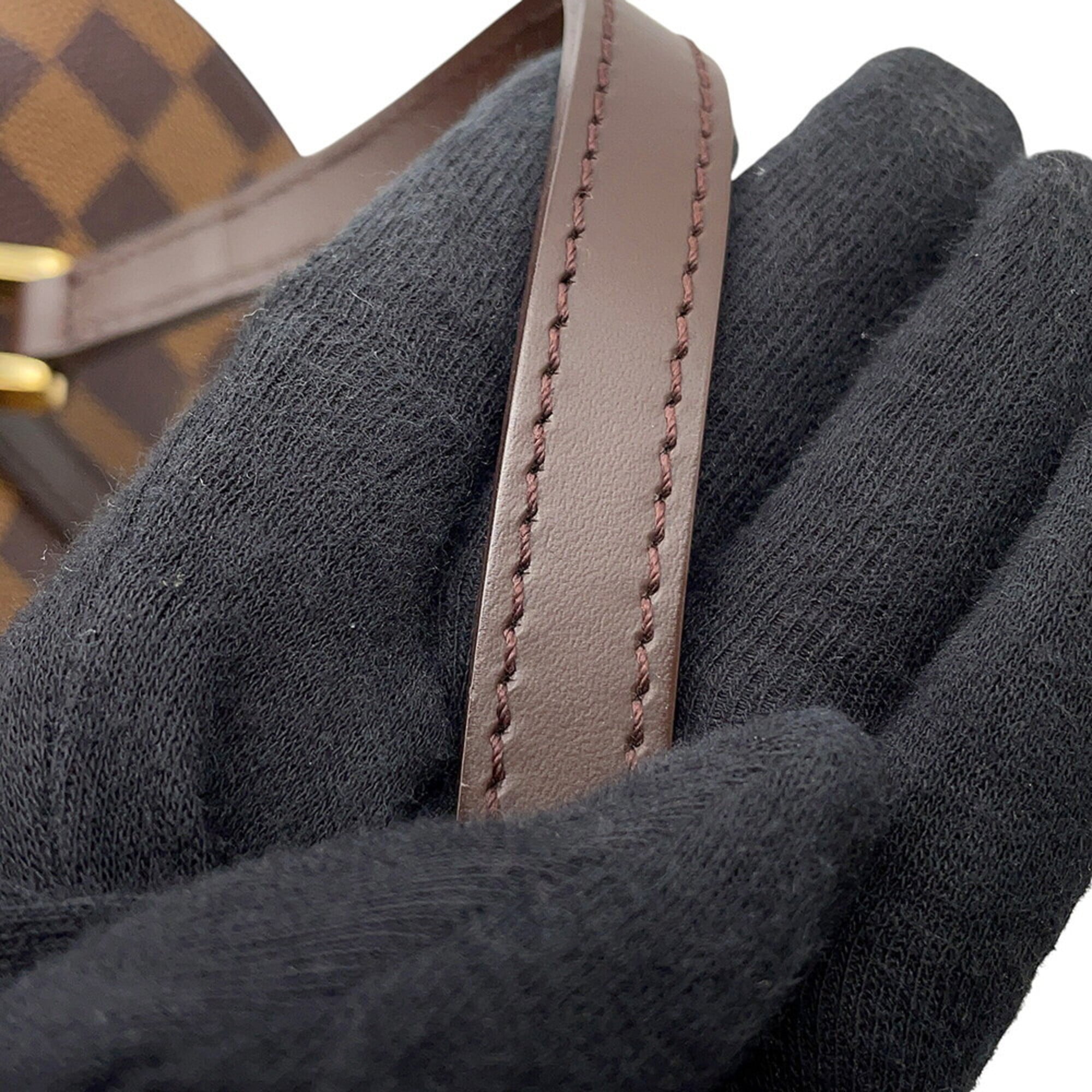 Louis Vuitton Damier Damier Canvas Ebene Red Color Handbag (Pre-Owned)