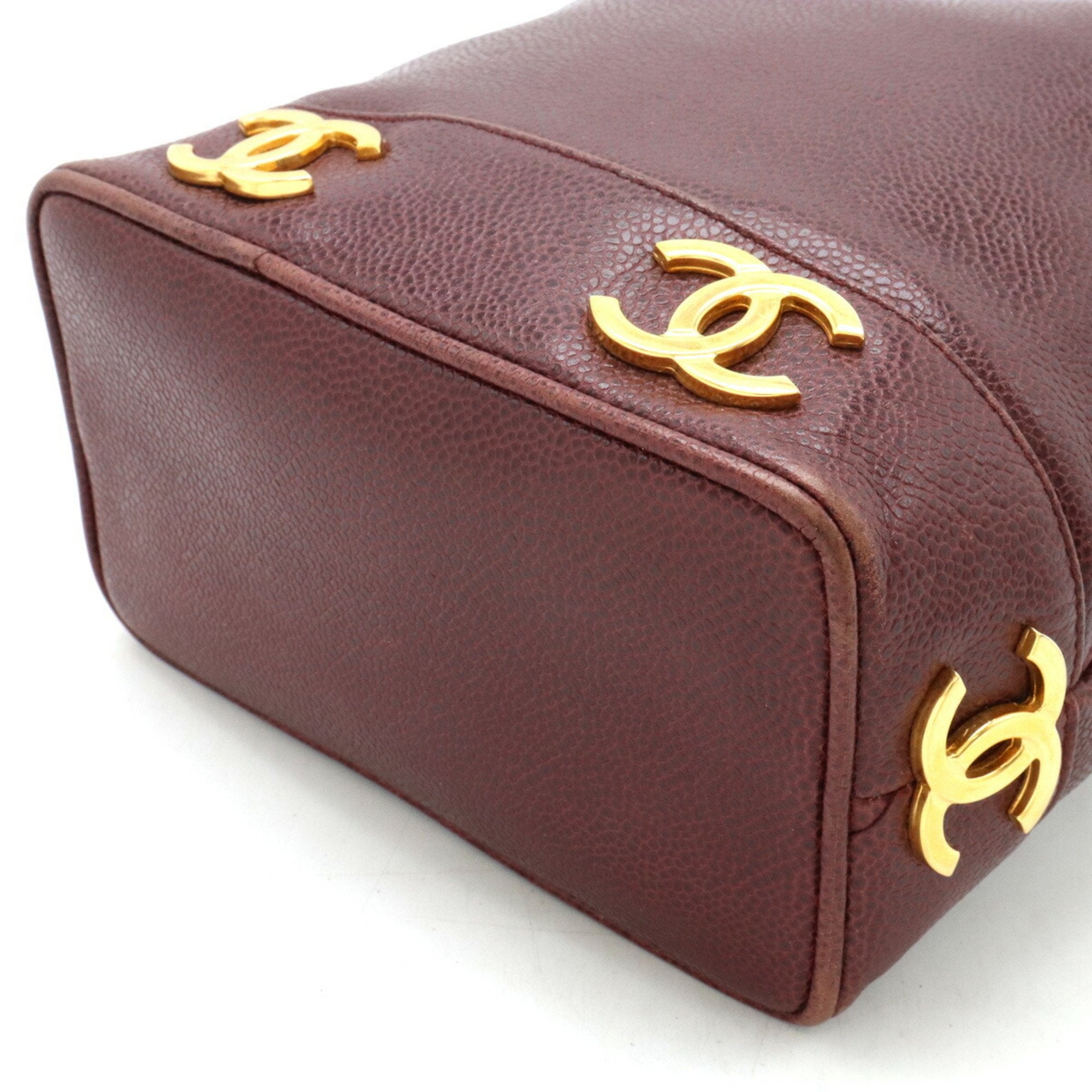 Chanel Bordeaux Caviar Leather Shoulder Bag (Pre-Owned)