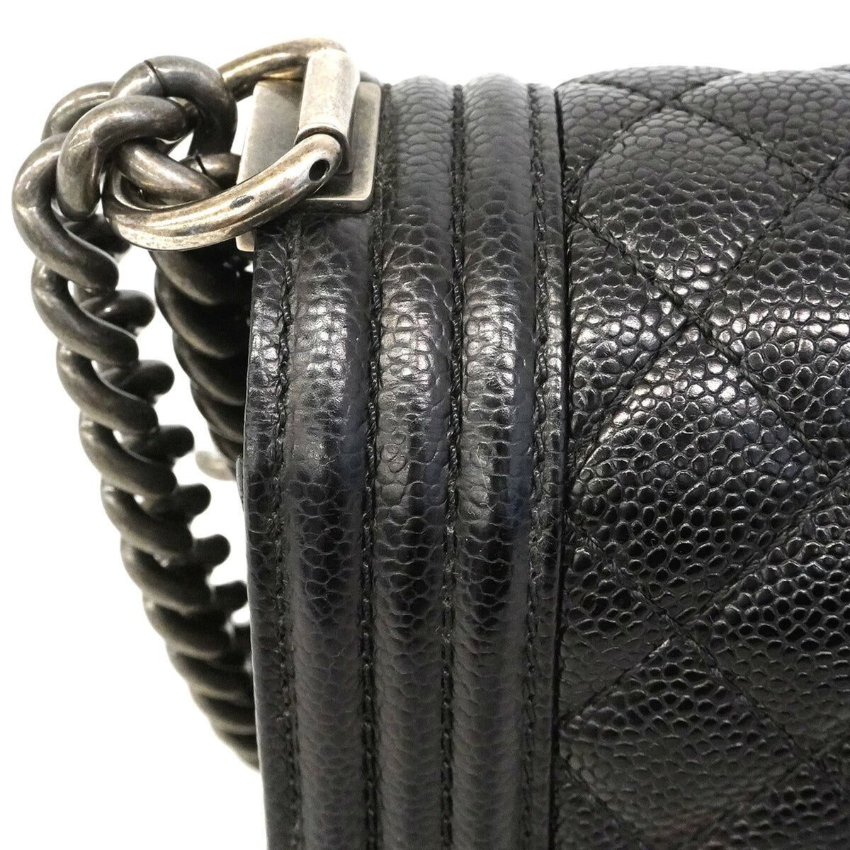 Chanel Black Grained Calfskin Shoulder Bag (Pre-Owned)