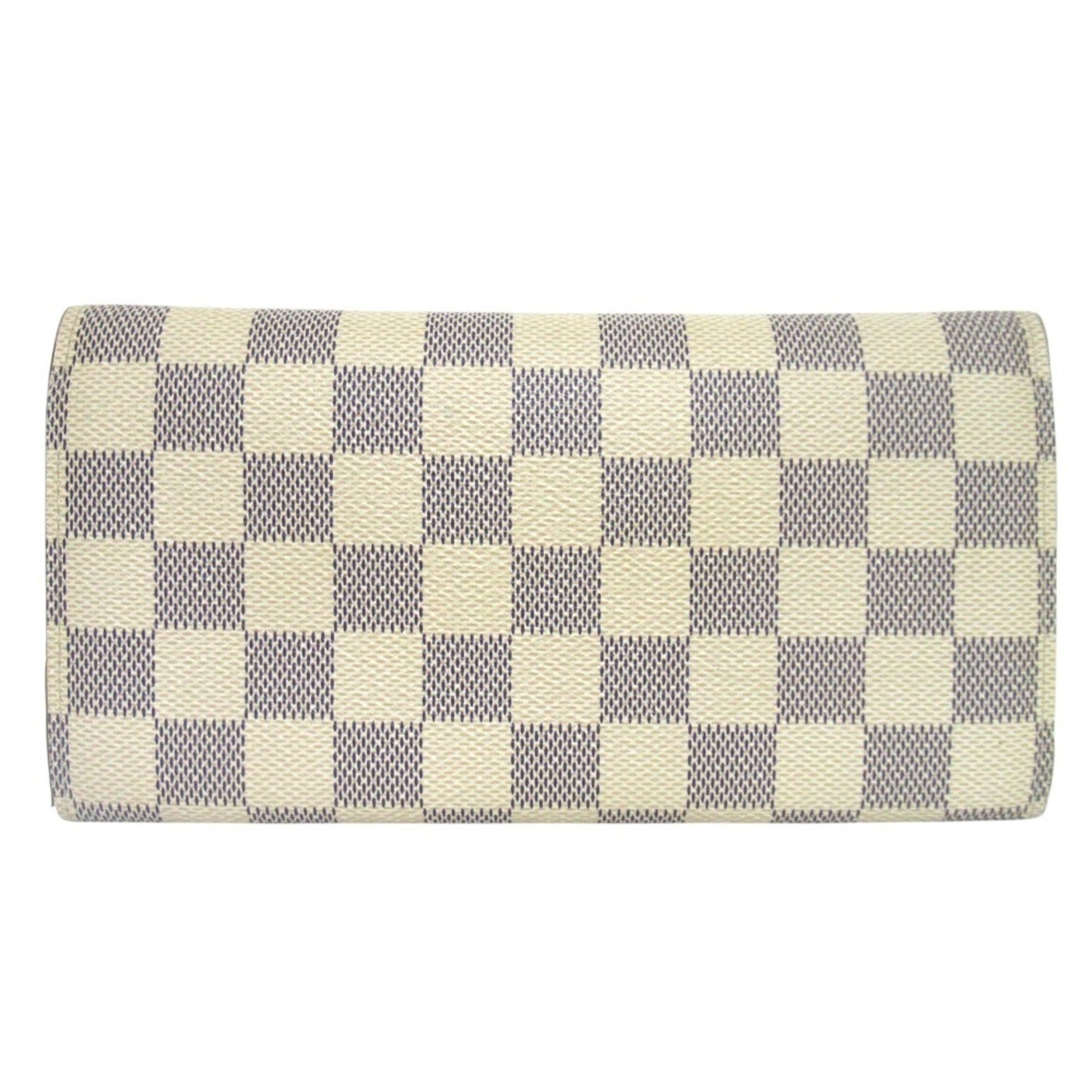 Louis Vuitton Ivory Navy Rose Ballerine Damier Azur Long Wallet (Bi-Fold) (Pre-Owned)