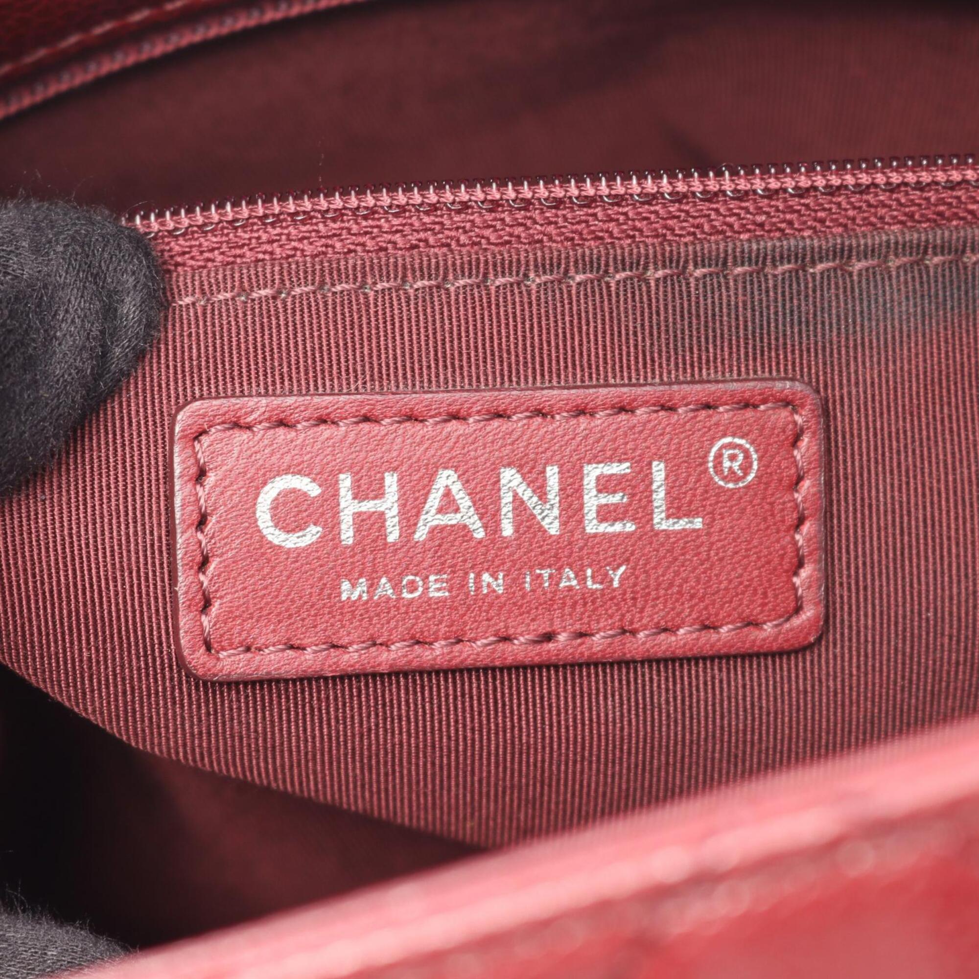 Chanel Bordeaux Grained Calfskin Handbag Shoulder Bag (Pre-Owned)