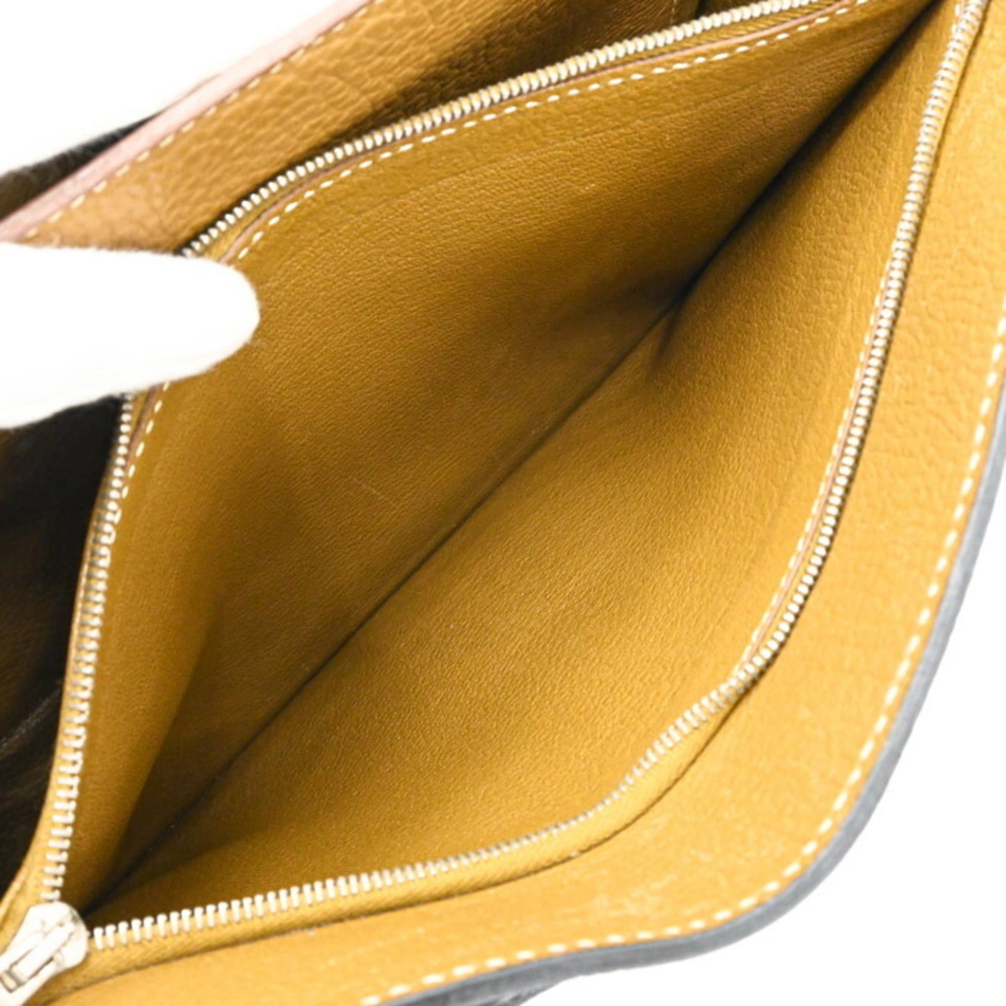 Hermes Blue Brown Taurillon Clemence Leather Leather Shoulder Bag (Pre-Owned)