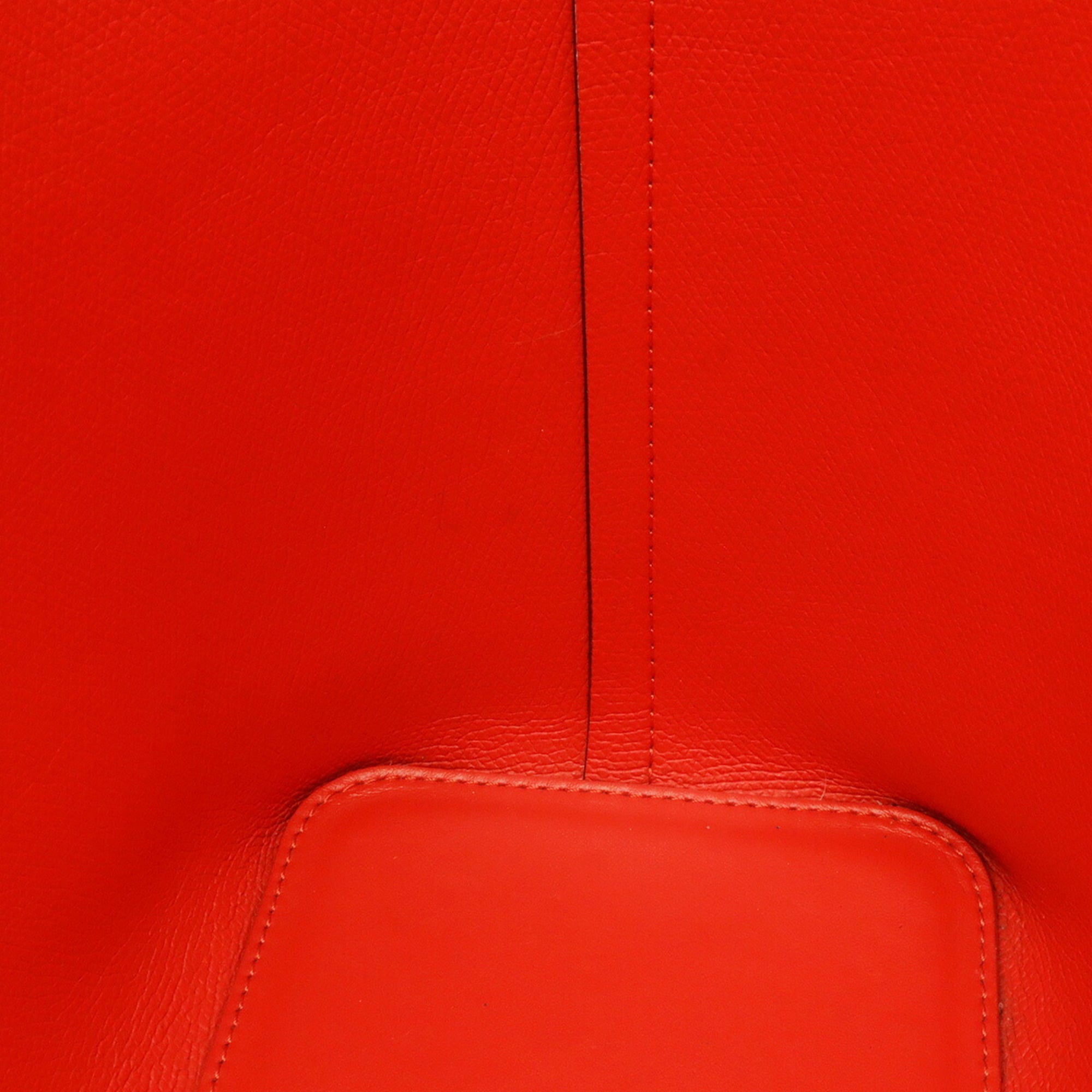 Christian Louboutin Black Red Color Leather Rubber Handbag Pouch Shoulder Bag Tote Bag (Pre-Owned)