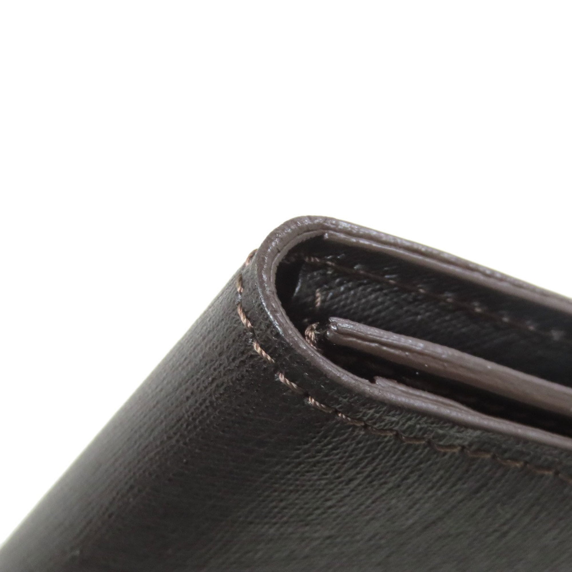 Dunhill Dark Brown Leather Long Wallet (Bi-Fold) (Pre-Owned)