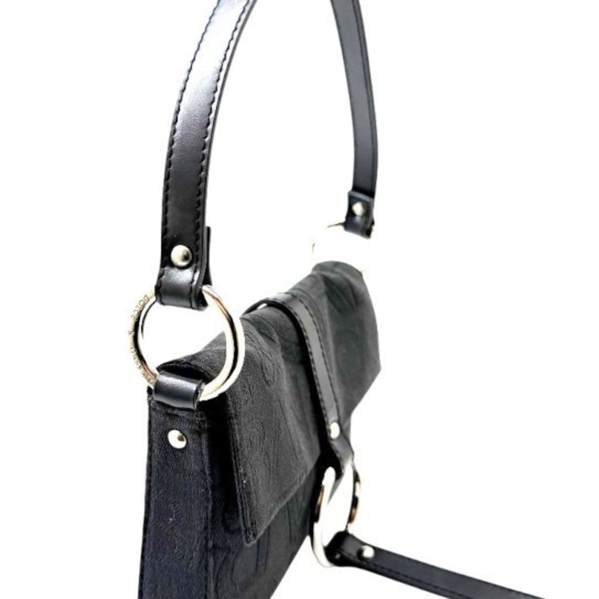 Dolce & Gabbana Black Canvas Leather Handbag Pouch (Pre-Owned)